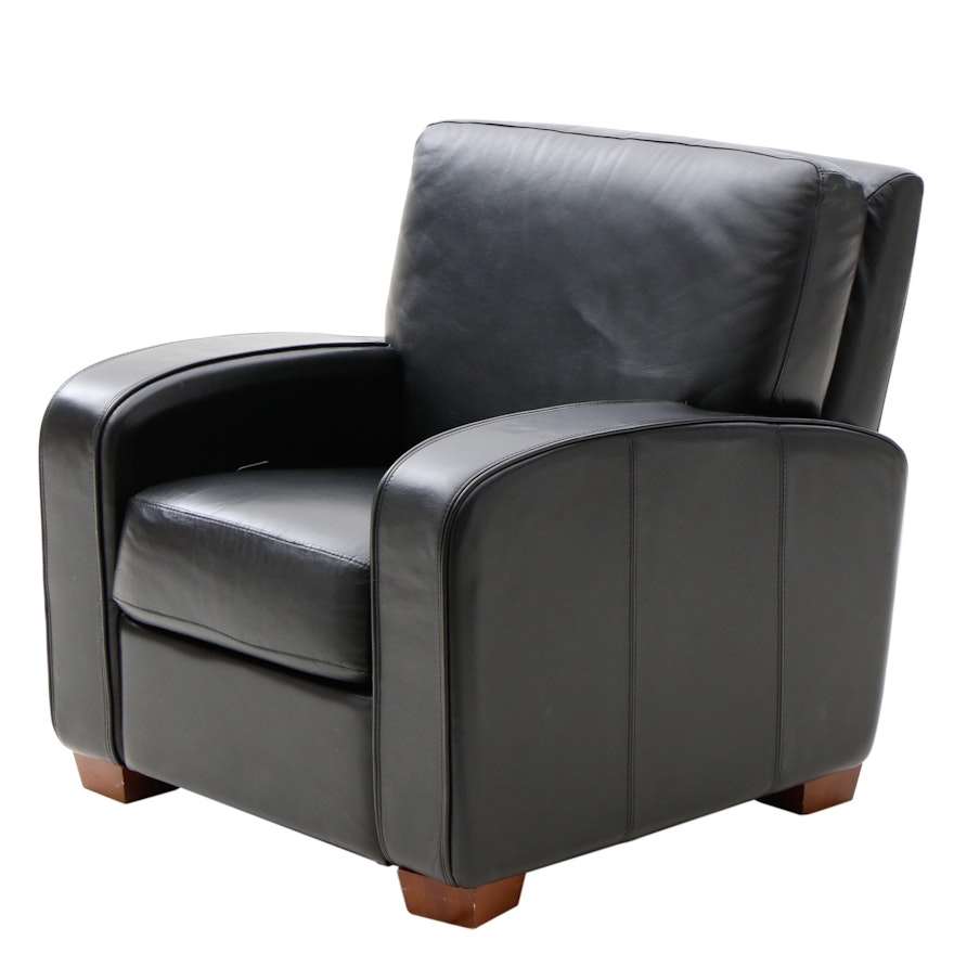Contemporary Black Leather Recliner