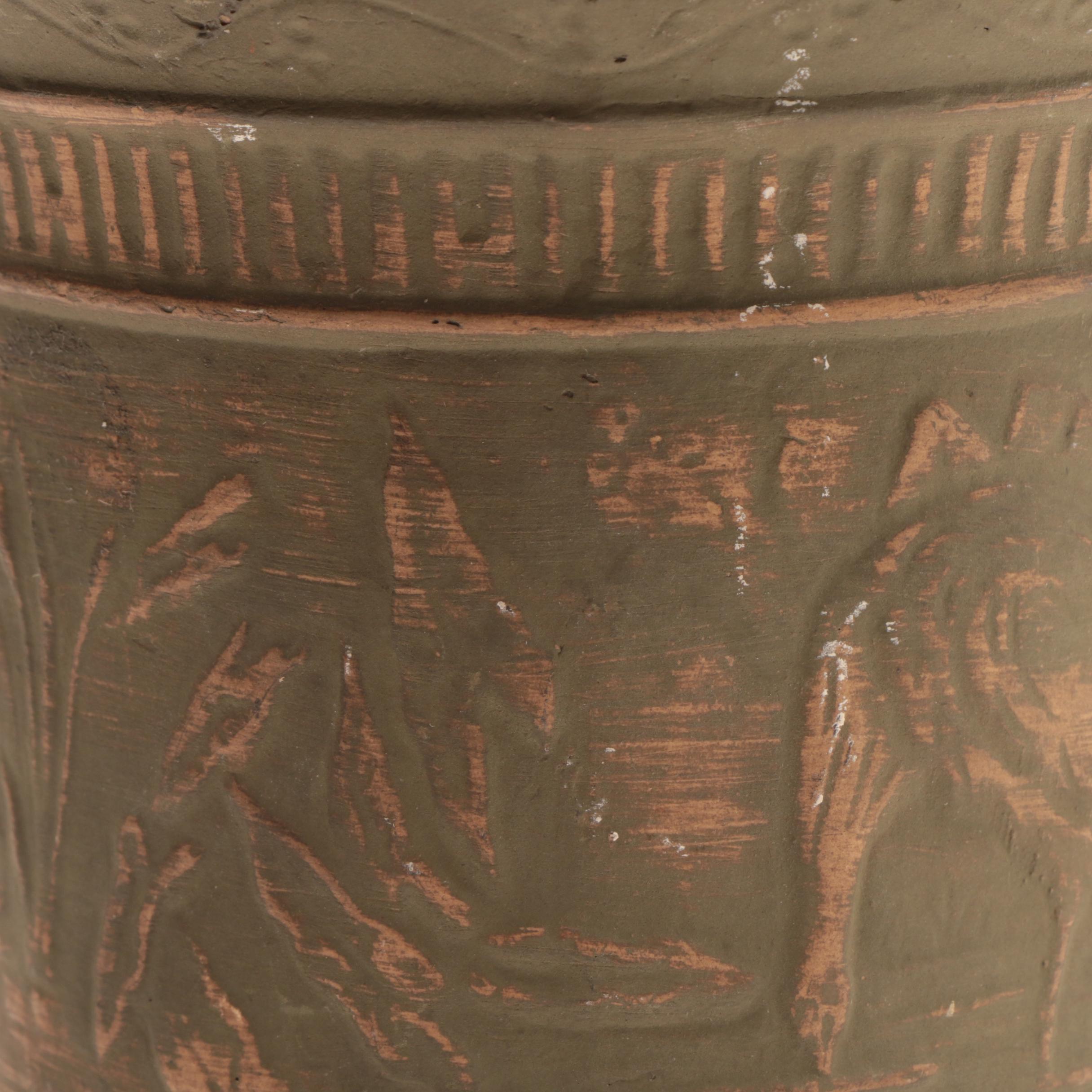 Red Wing Union Stoneware Brushware "Crane" Scenic Vase