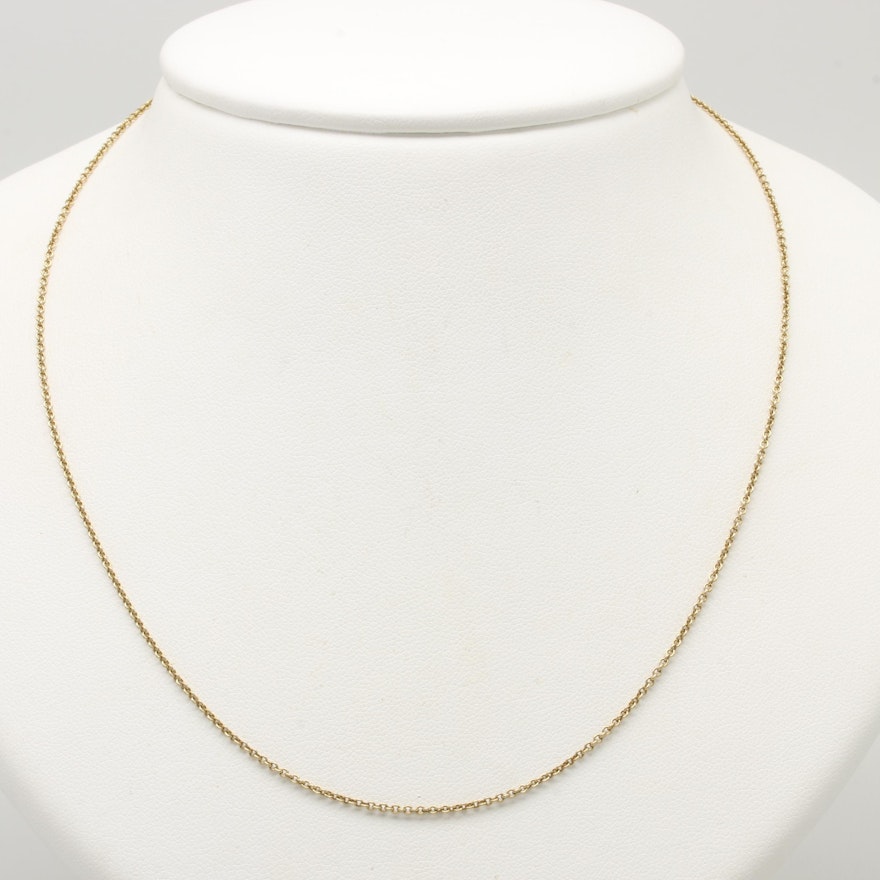 14K Yellow Gold Rolo Chain