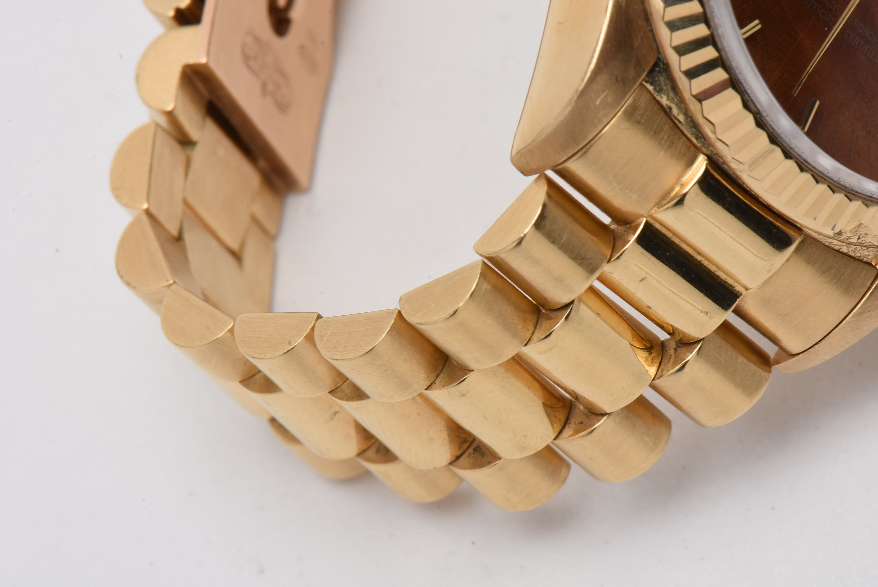 Rolex Presidential Day-Date 18K Gold & Rare Factory Exotic Wood Dial Watch