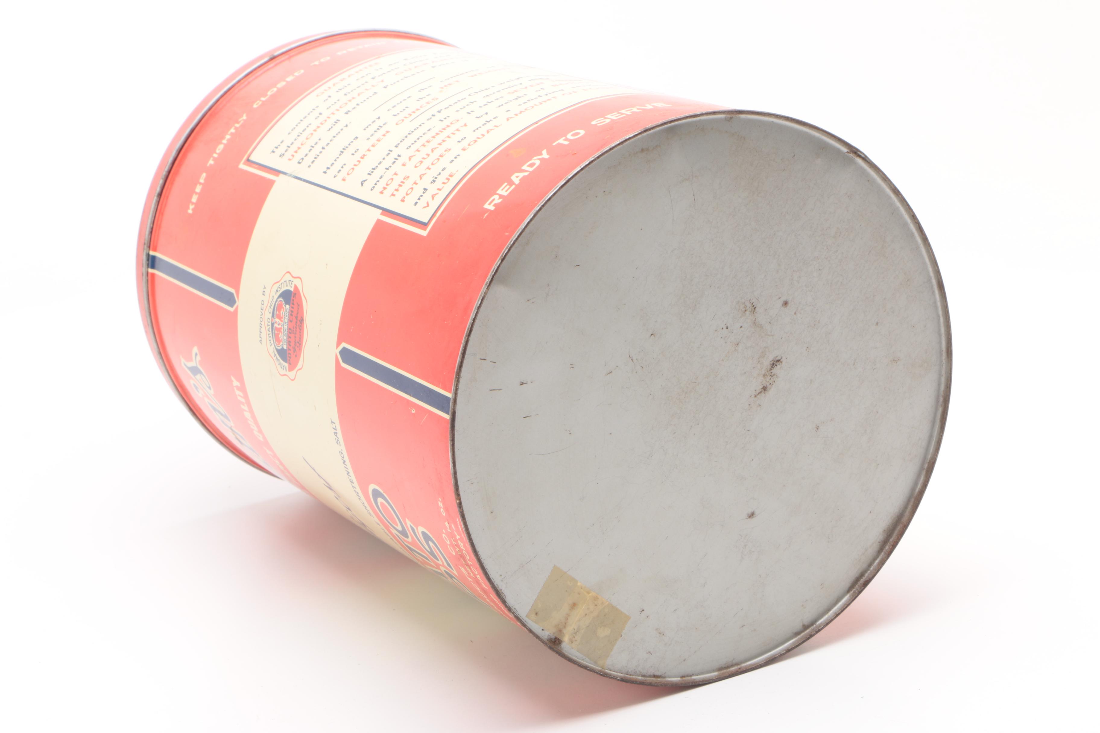 Vintage A&W Root Beer Styrofoam Cooler and Husman's Potato Chips Tin