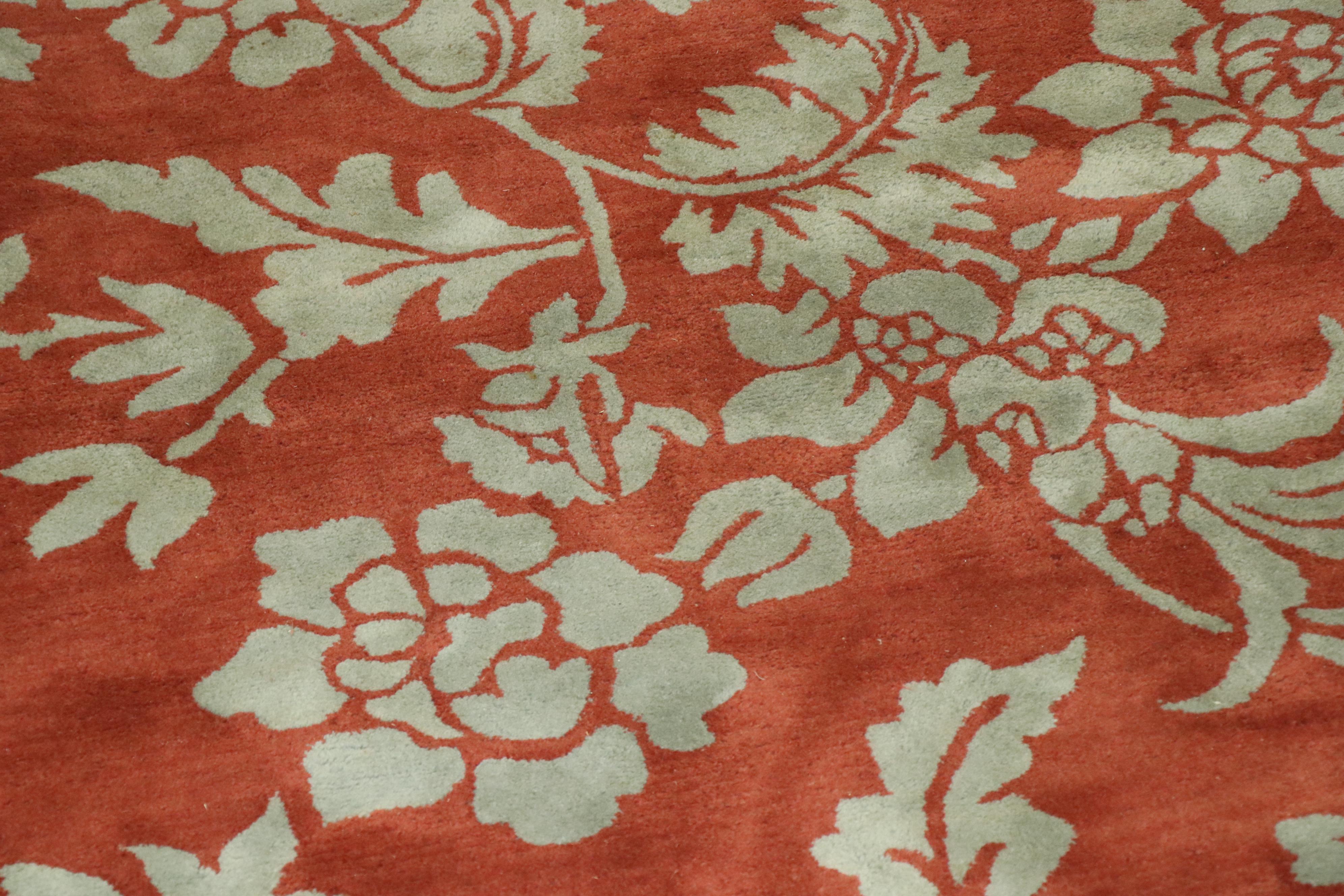 Power-Loomed Woolmark Indian Floral Area Rug