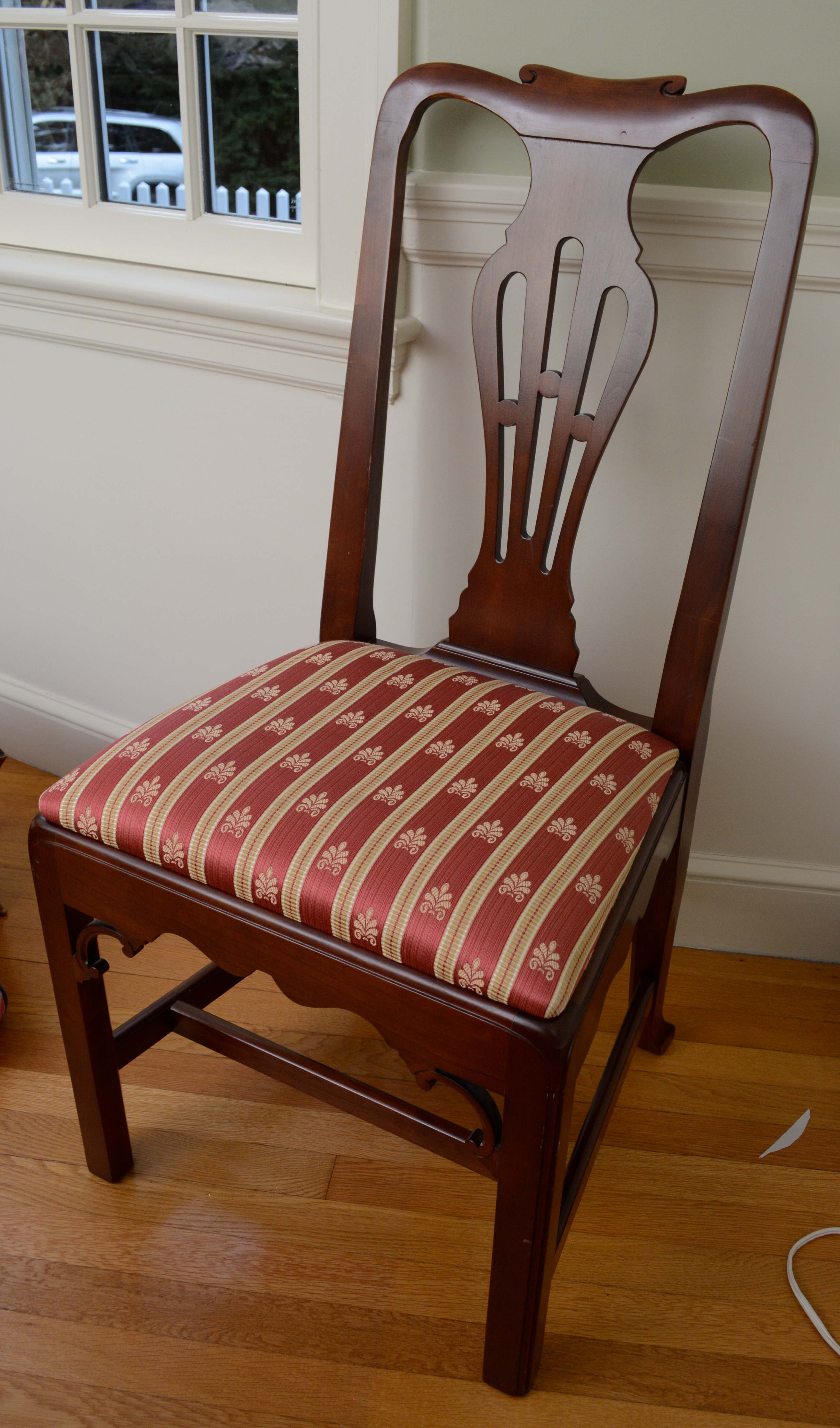 Federal Style Double Pedestal Dining Table with Chairs by Statton