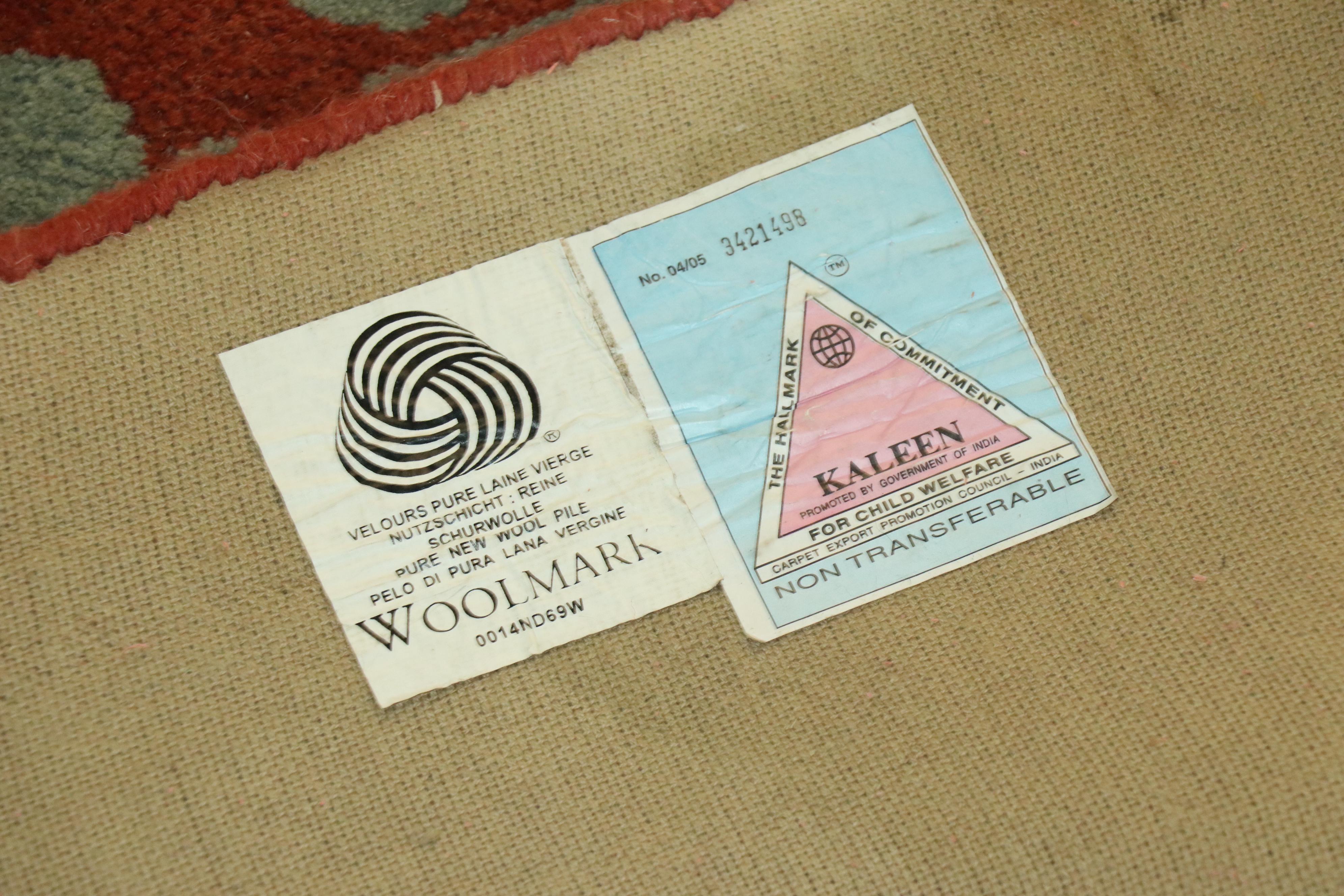 Power-Loomed Woolmark Indian Floral Area Rug