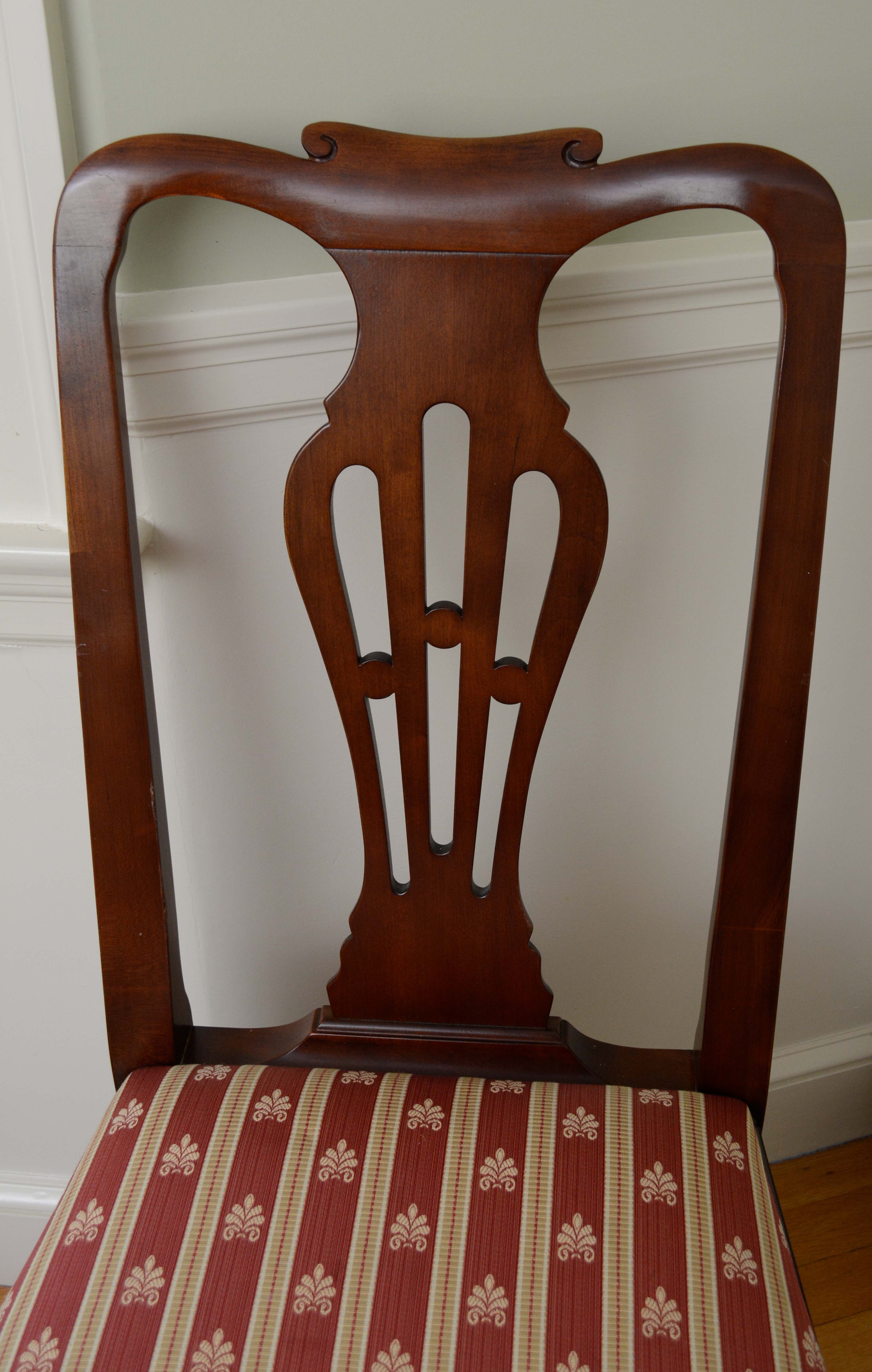 Federal Style Double Pedestal Dining Table with Chairs by Statton