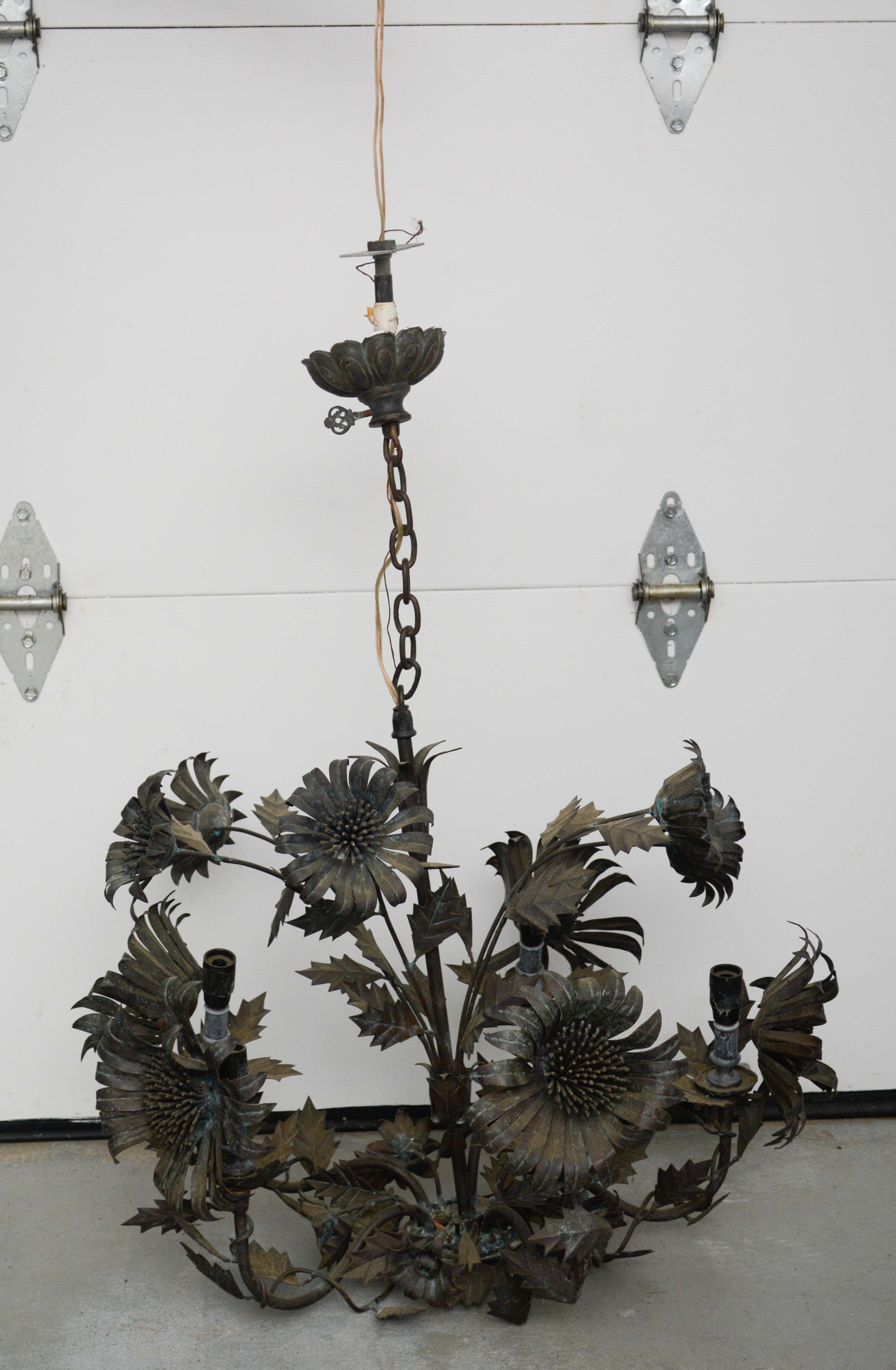 Brass Tole Chandelier