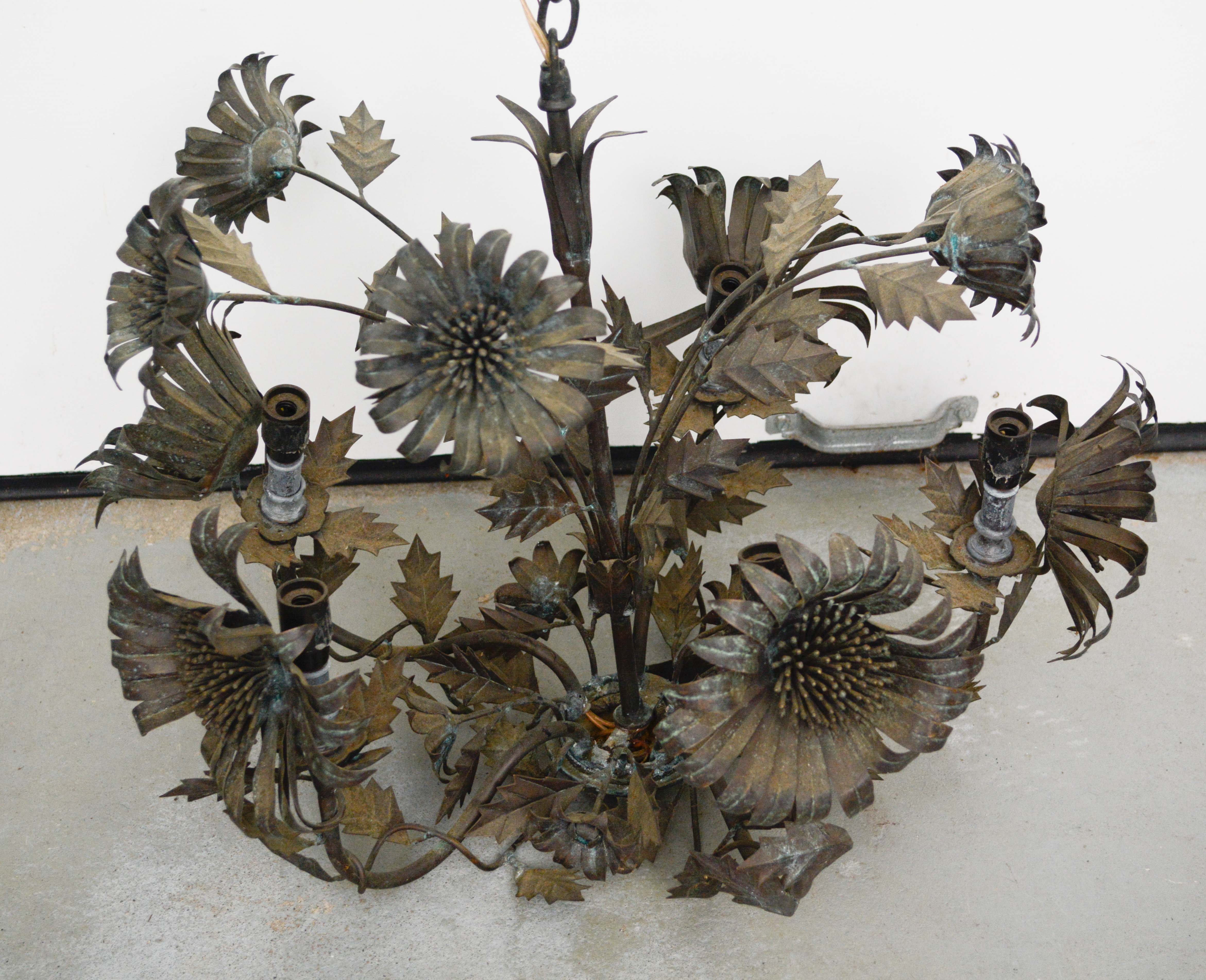 Brass Tole Chandelier