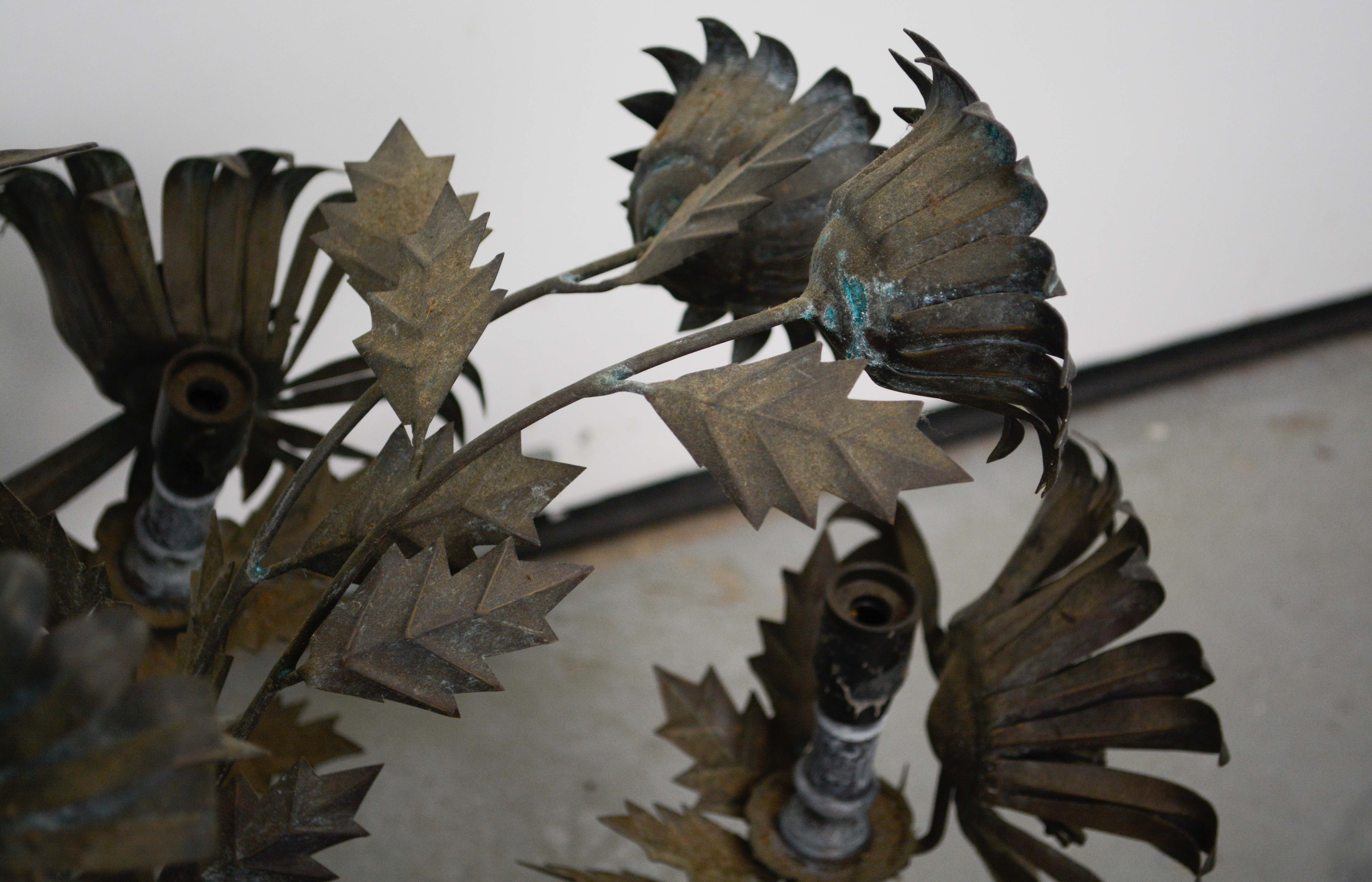 Brass Tole Chandelier