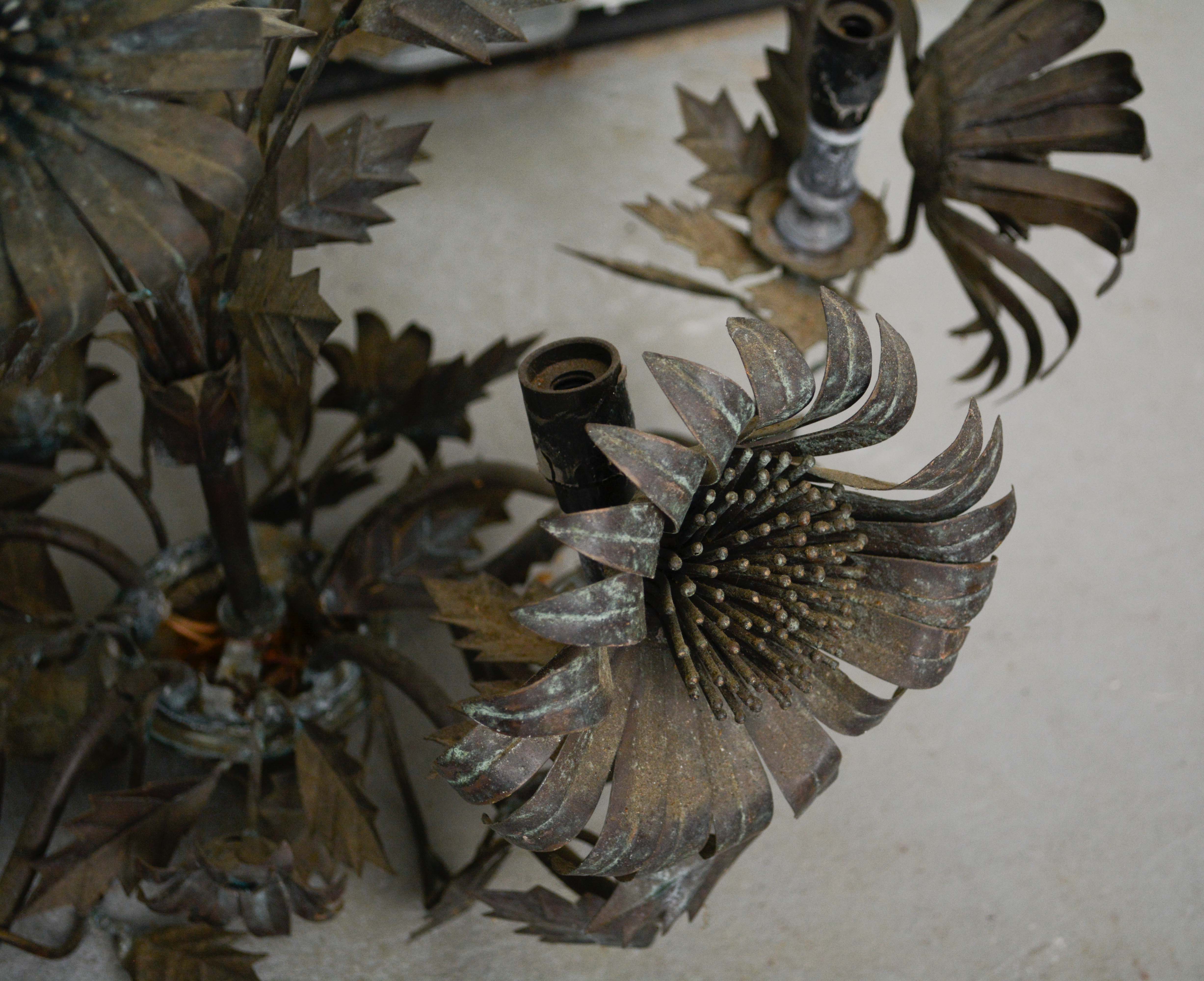 Brass Tole Chandelier