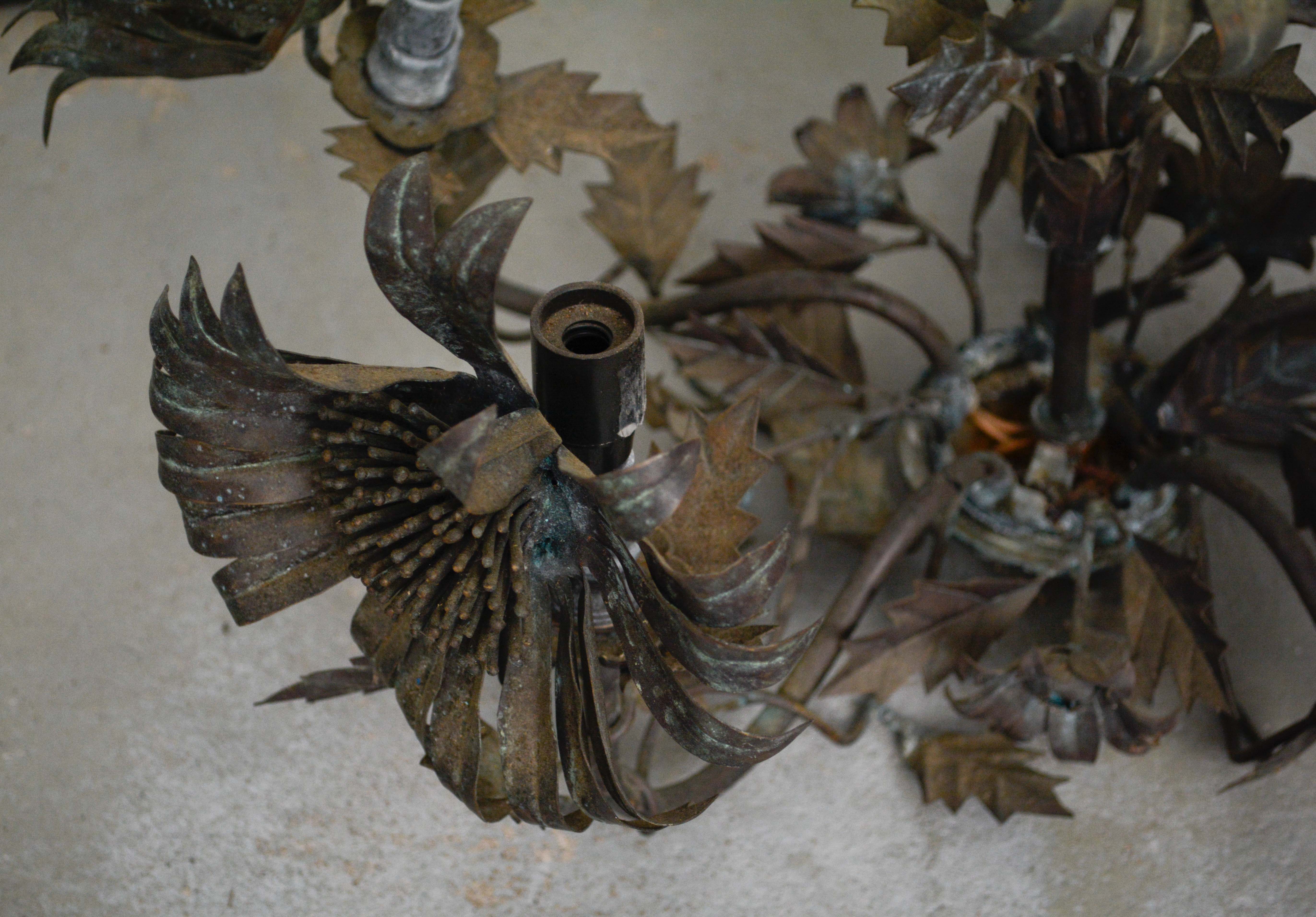 Brass Tole Chandelier