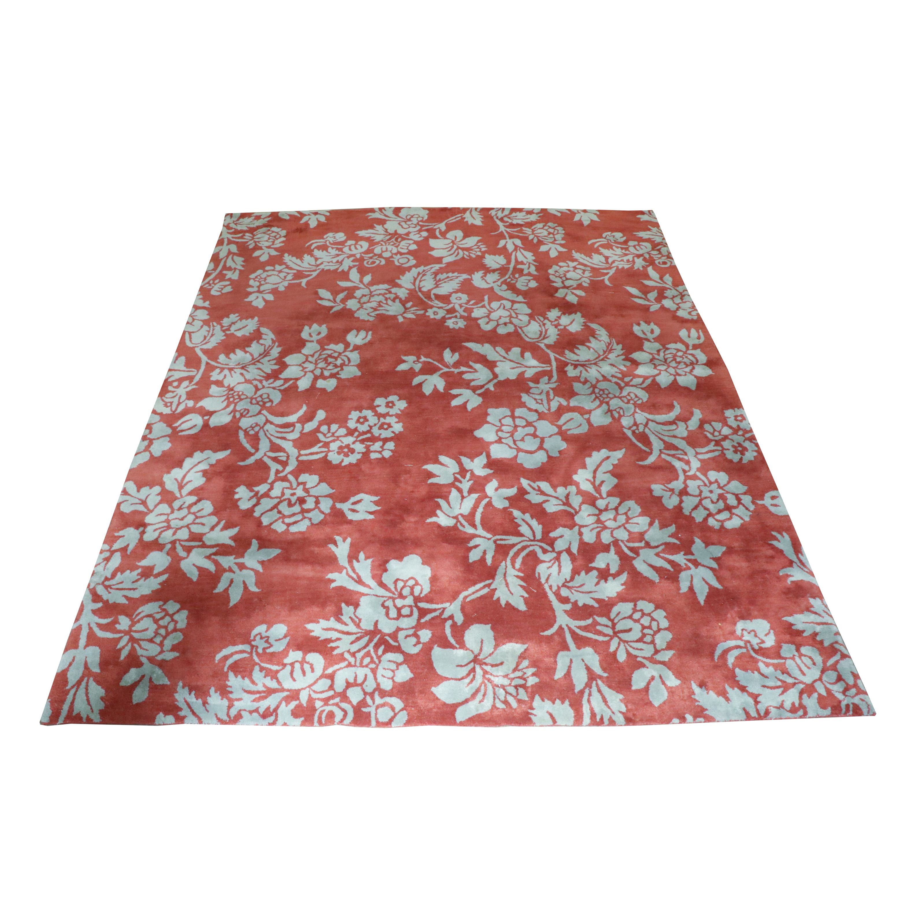 Power-Loomed Woolmark Indian Floral Area Rug