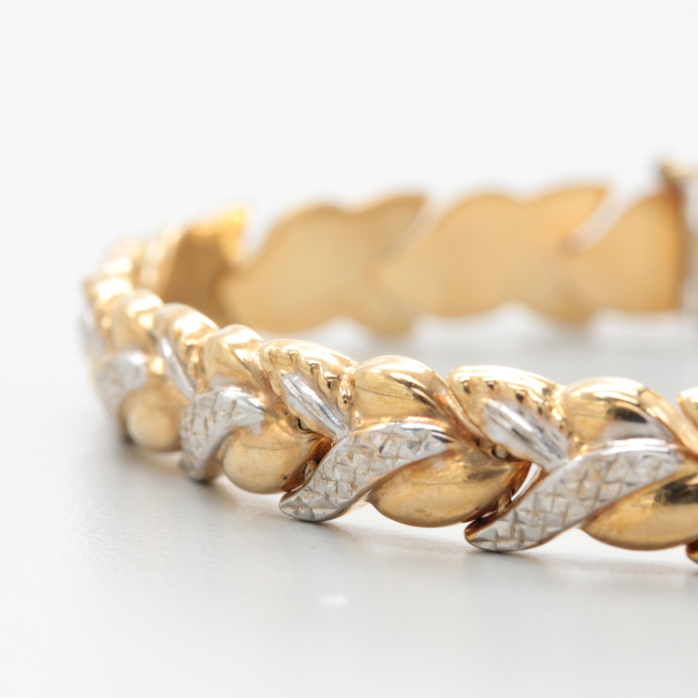 10K Yellow and White Gold Bracelet
