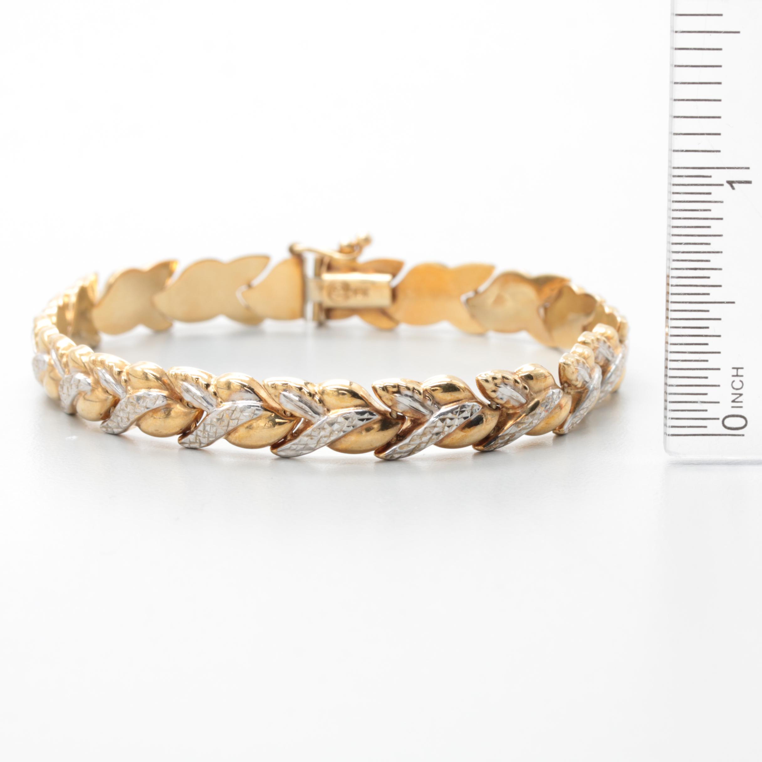10K Yellow and White Gold Bracelet