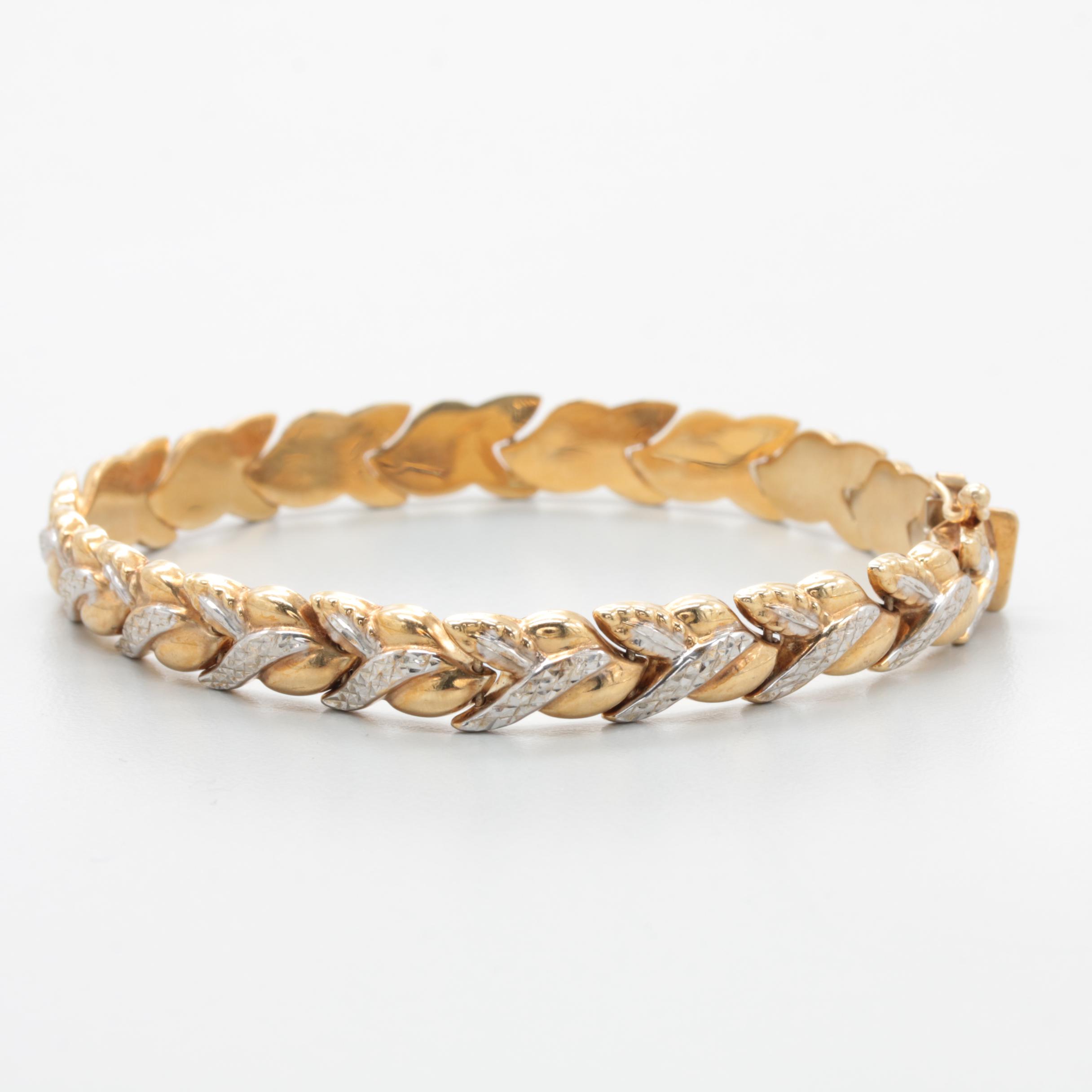 10K Yellow and White Gold Bracelet