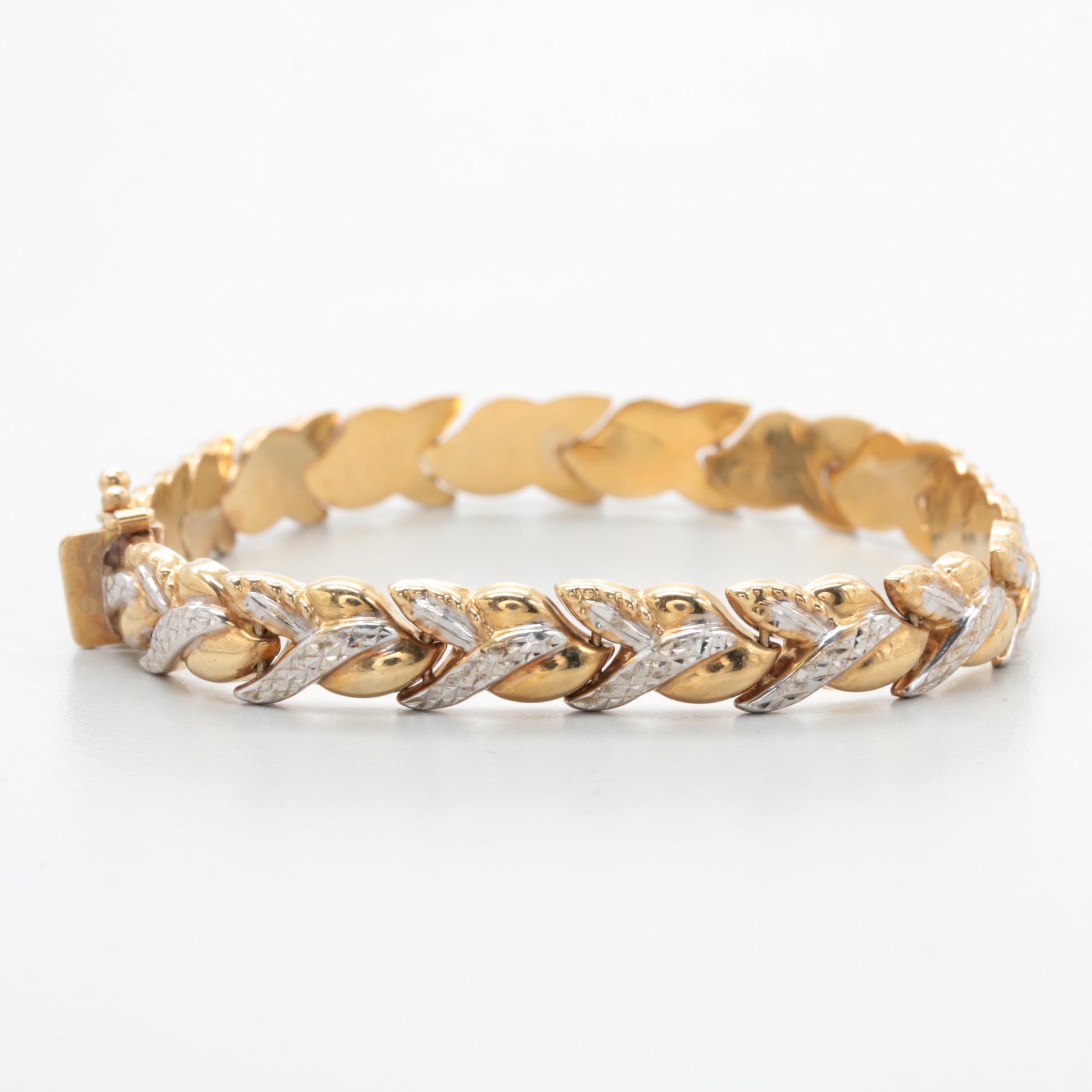 10K Yellow and White Gold Bracelet