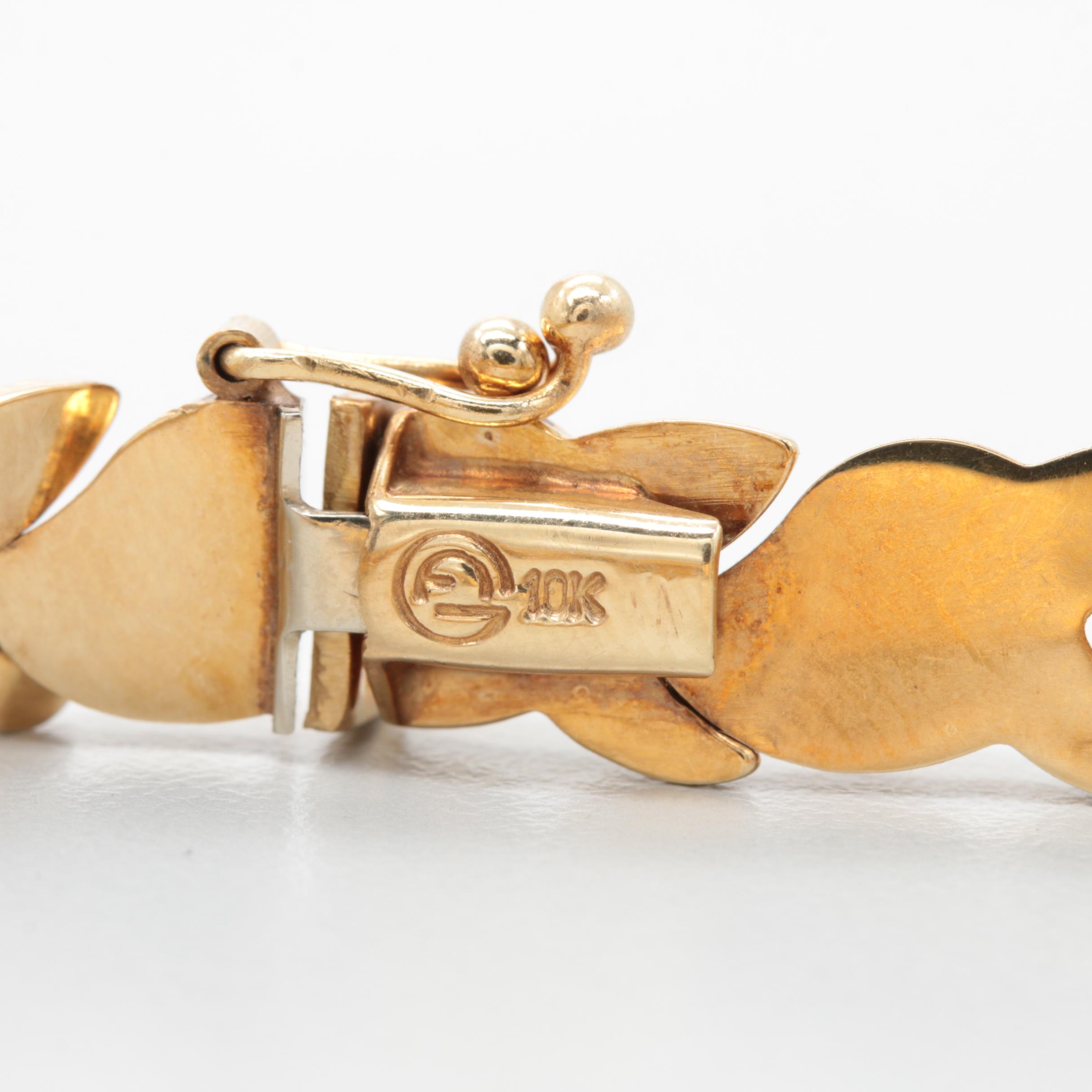 10K Yellow and White Gold Bracelet