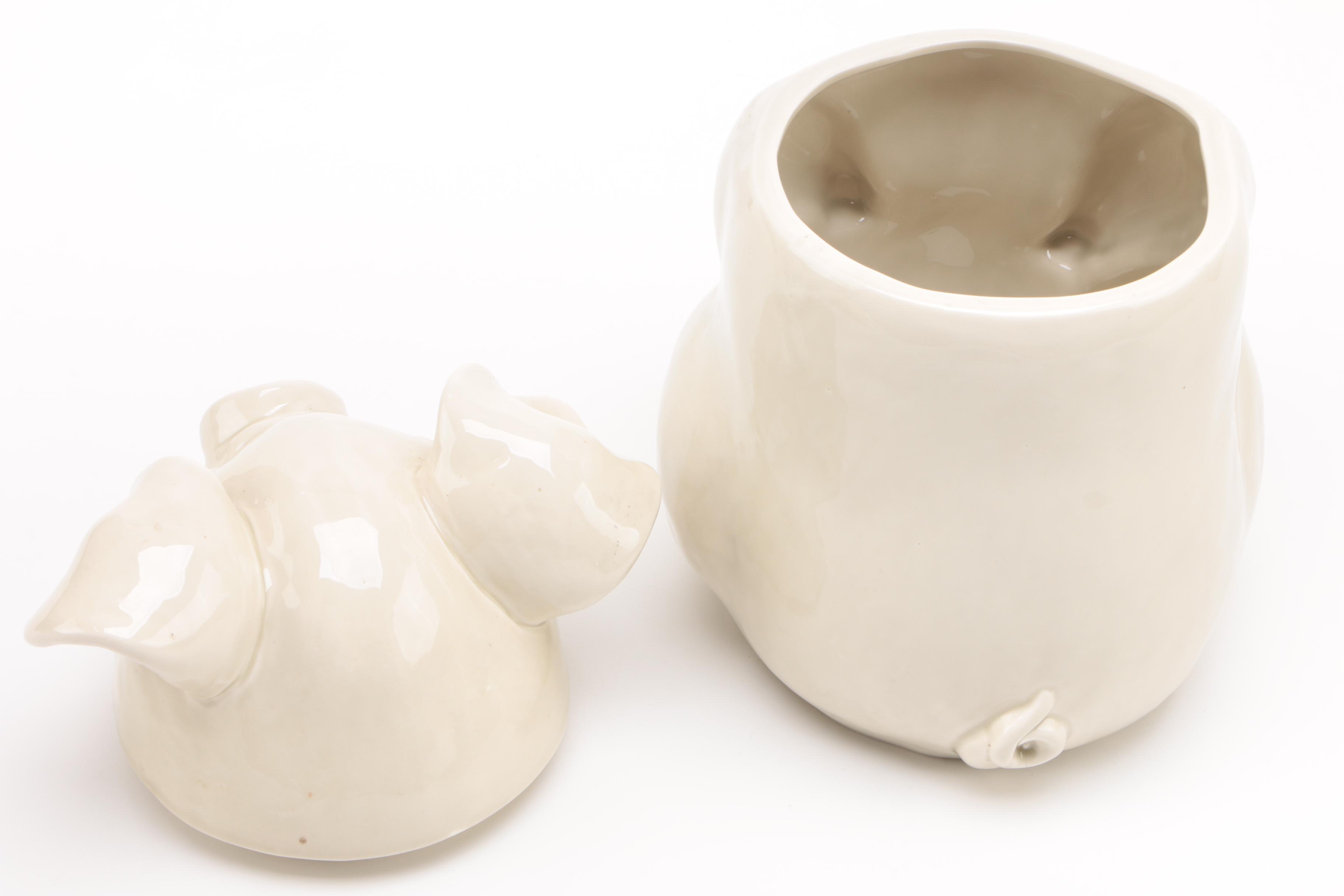 1976 Fitz & Floyd "Pigs" Cookie Jar and Pig Butcher Anatomy Bank