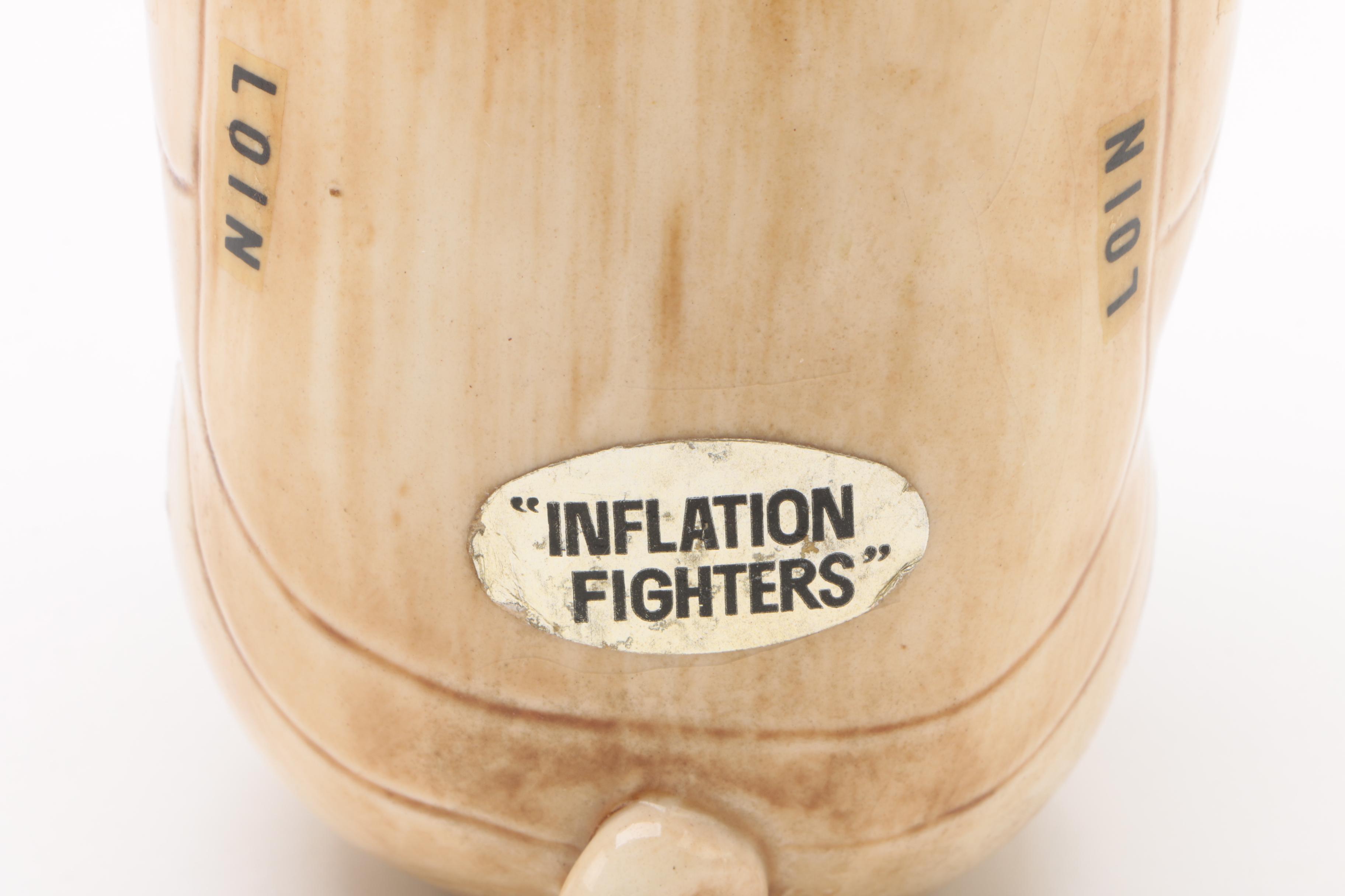 1976 Fitz & Floyd "Pigs" Cookie Jar and Pig Butcher Anatomy Bank