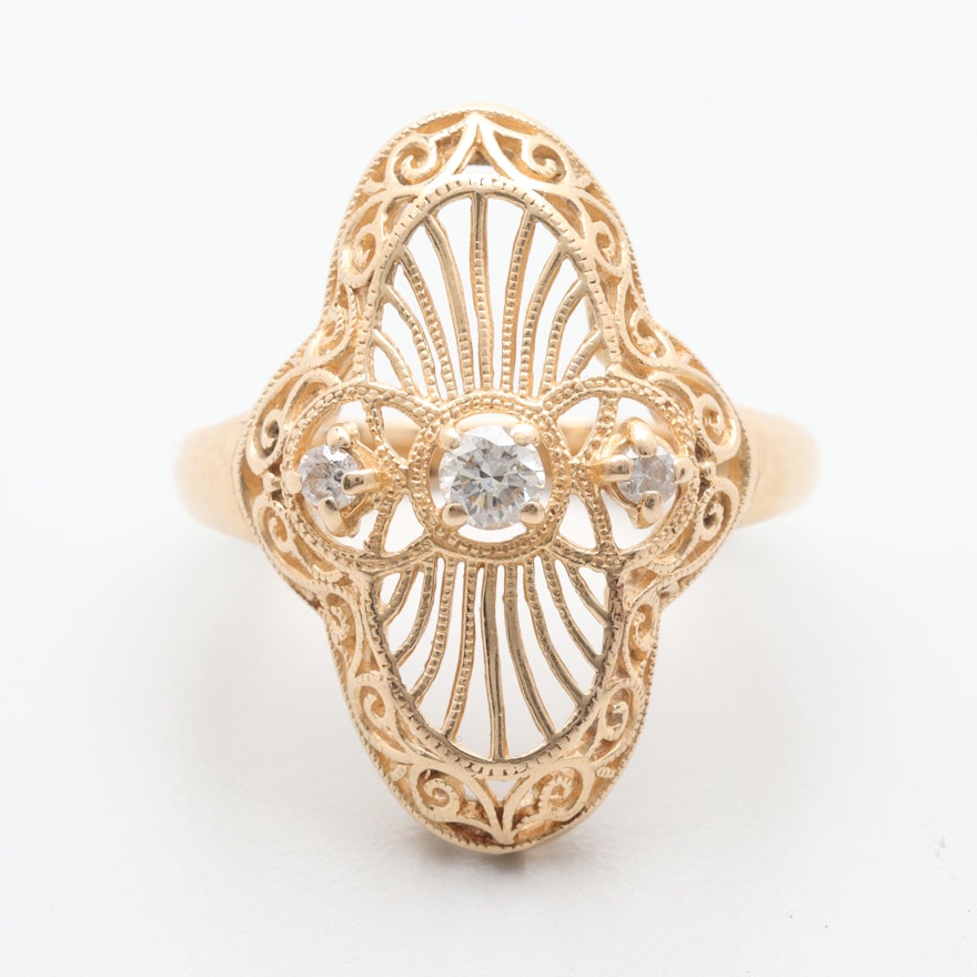 Stuller Victorian Style 14K Yellow Gold Diamond Ring