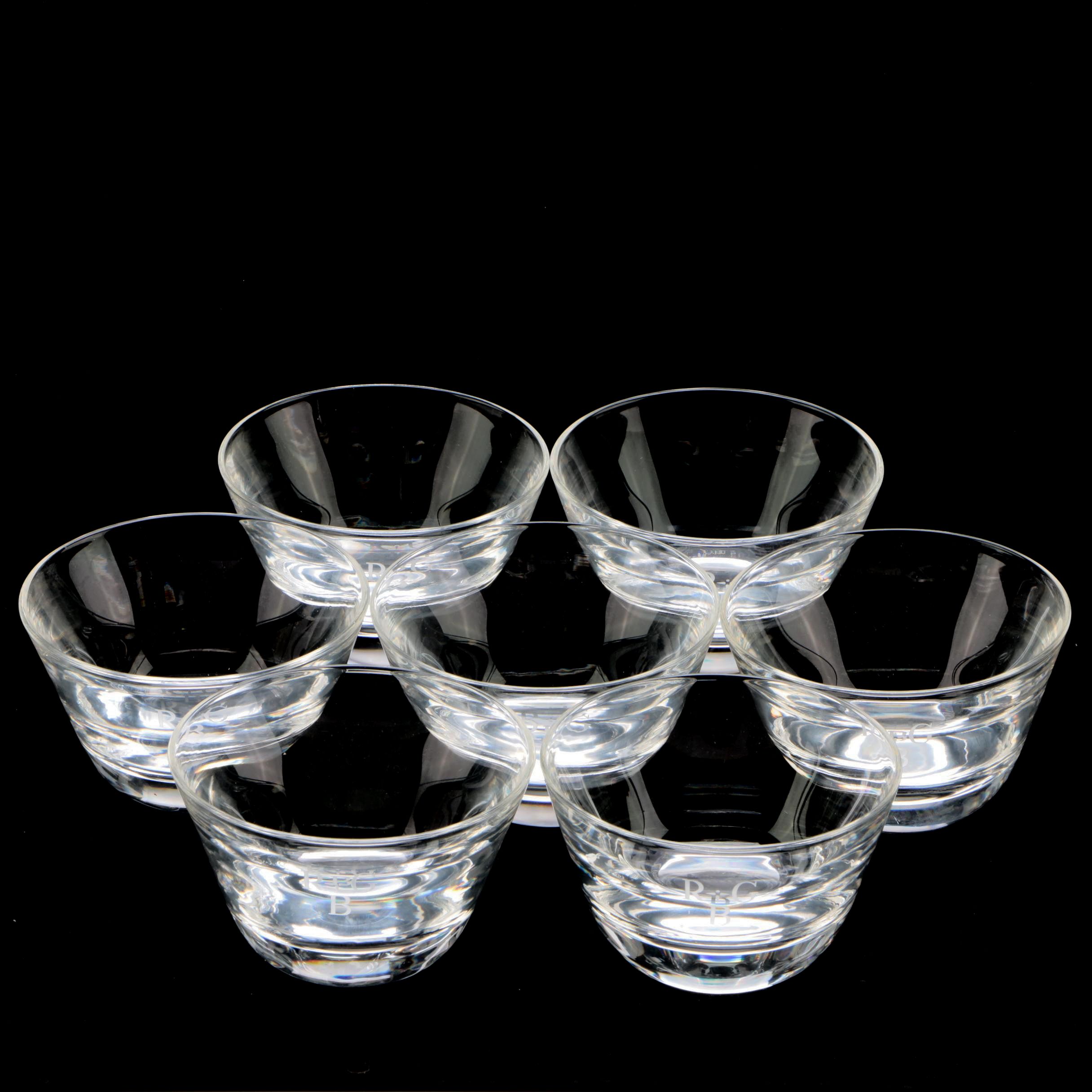 Steuben Glass Finger Bowls with Monograms