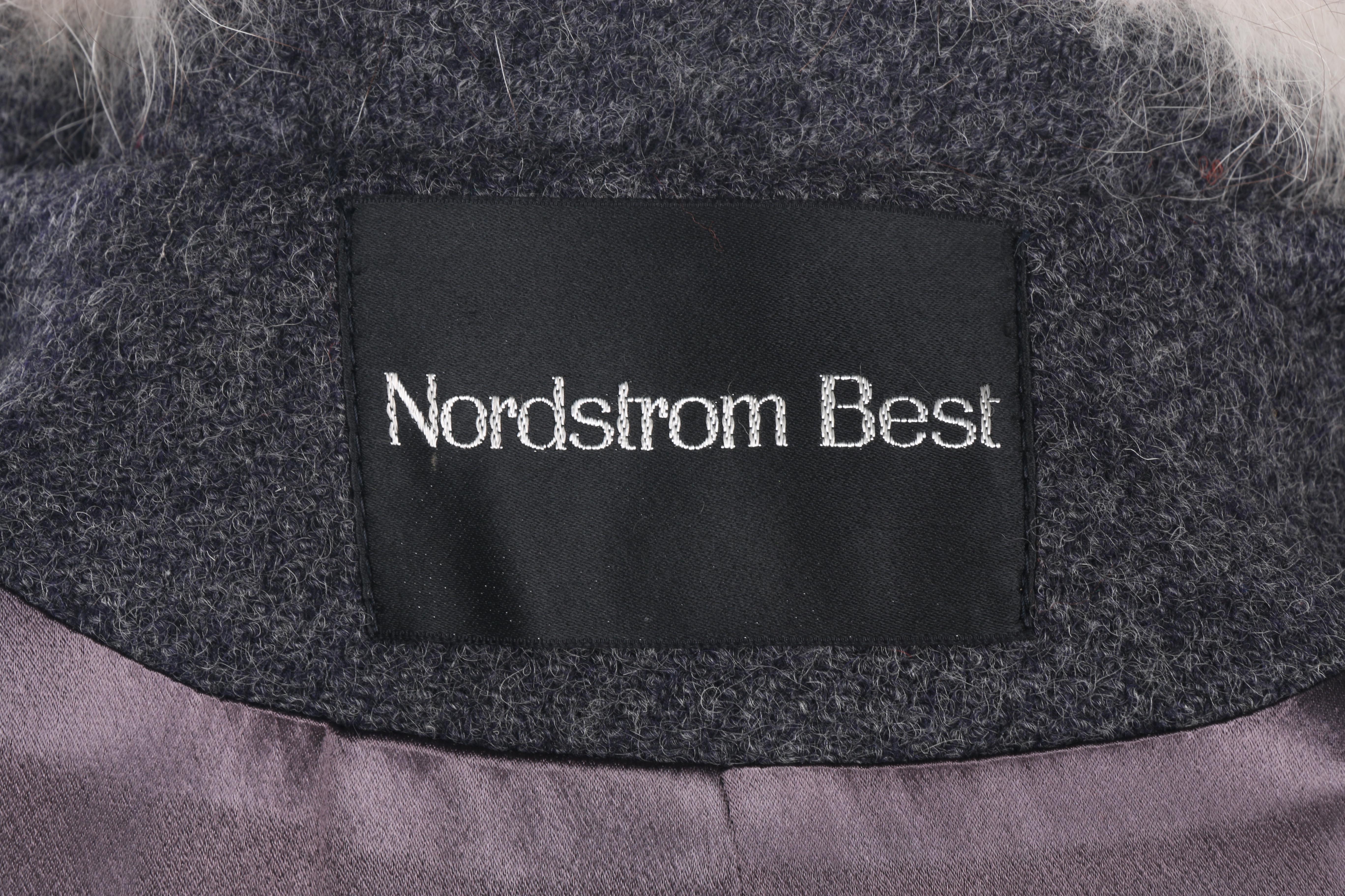 1960s Vintage Nordstrom Best Bouclé Wool Coat with Fox Fur Trim