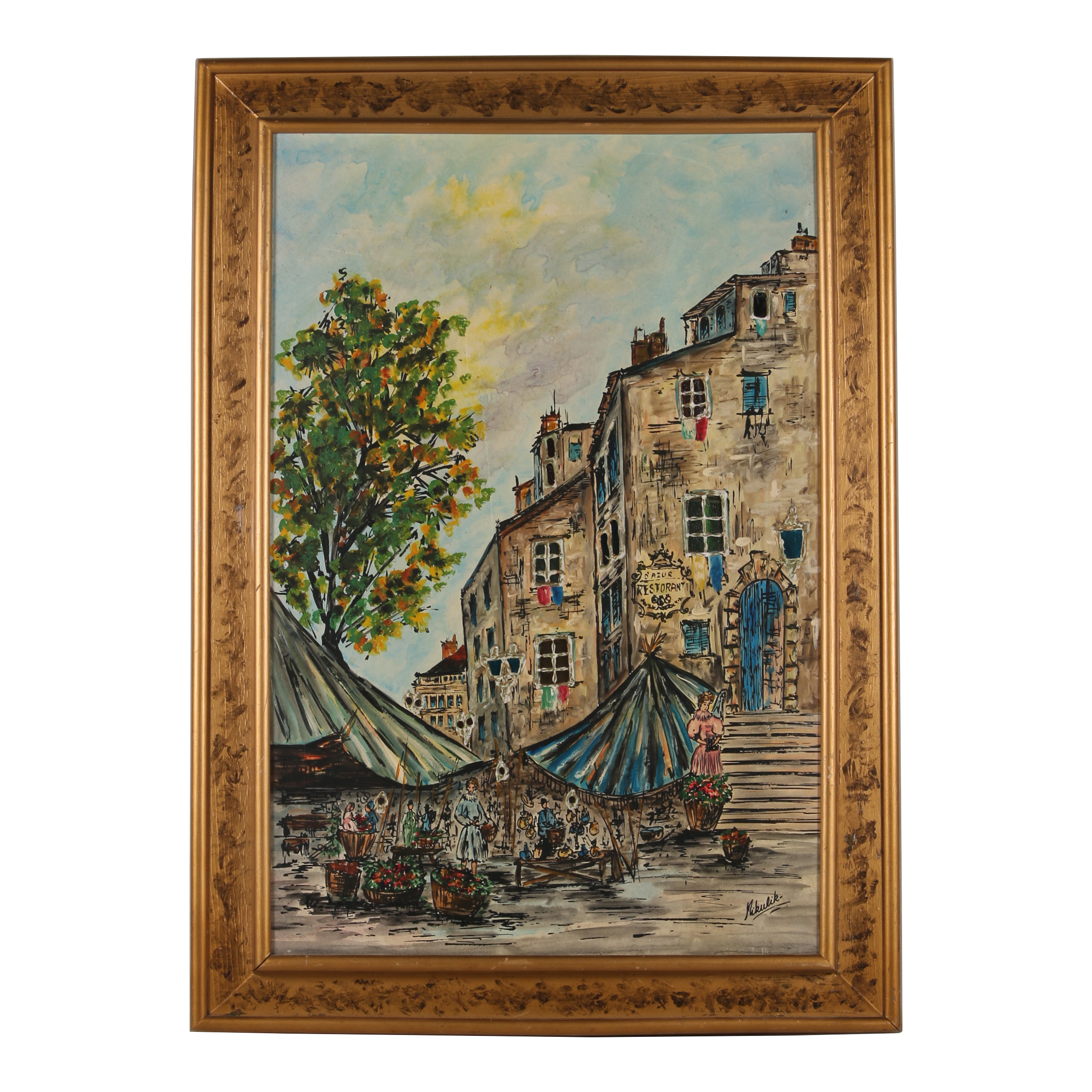 Mid 20th Century Electrified Mixed Media Composition After Mikulik