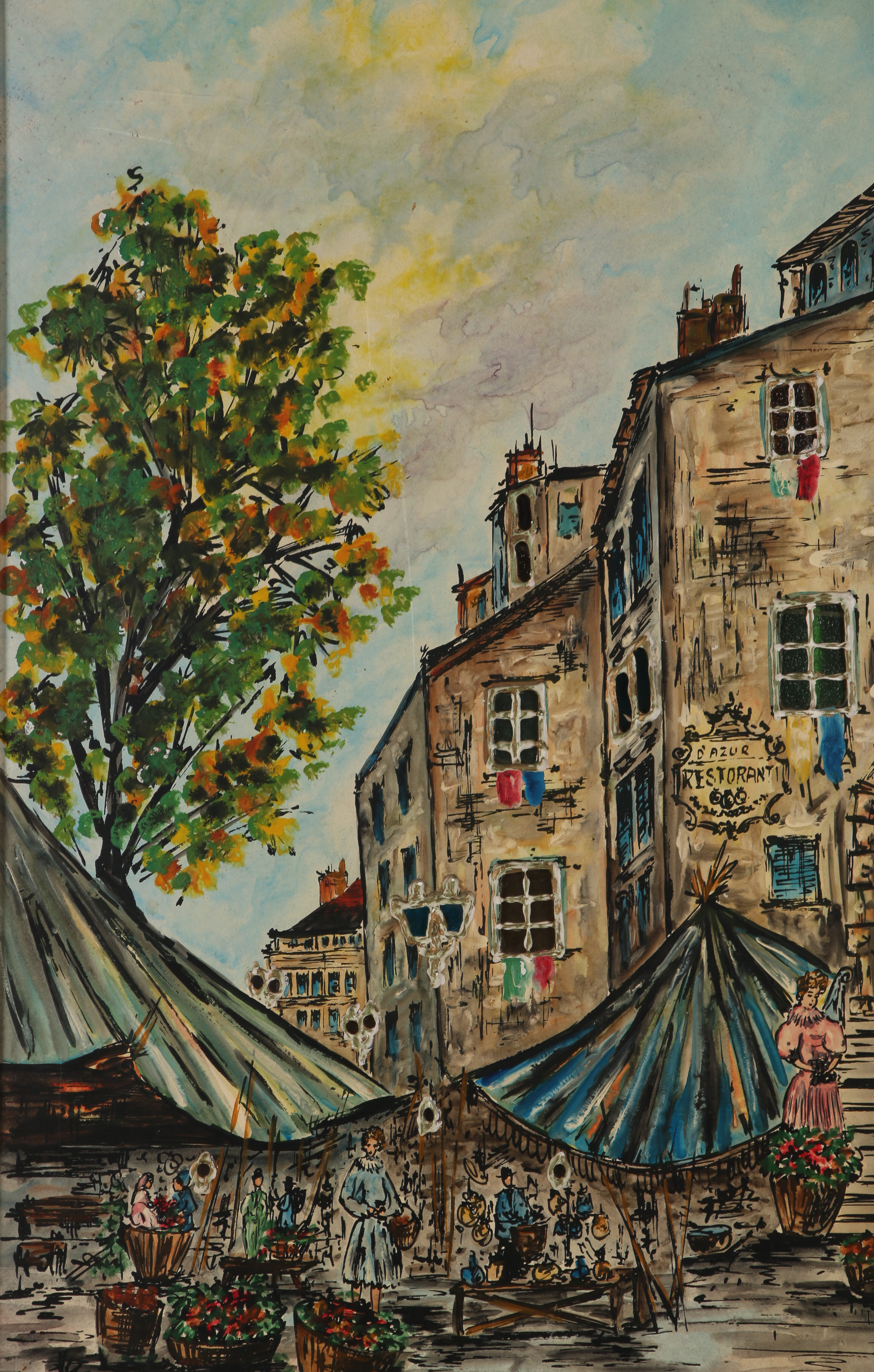 Mid 20th Century Electrified Mixed Media Composition After Mikulik