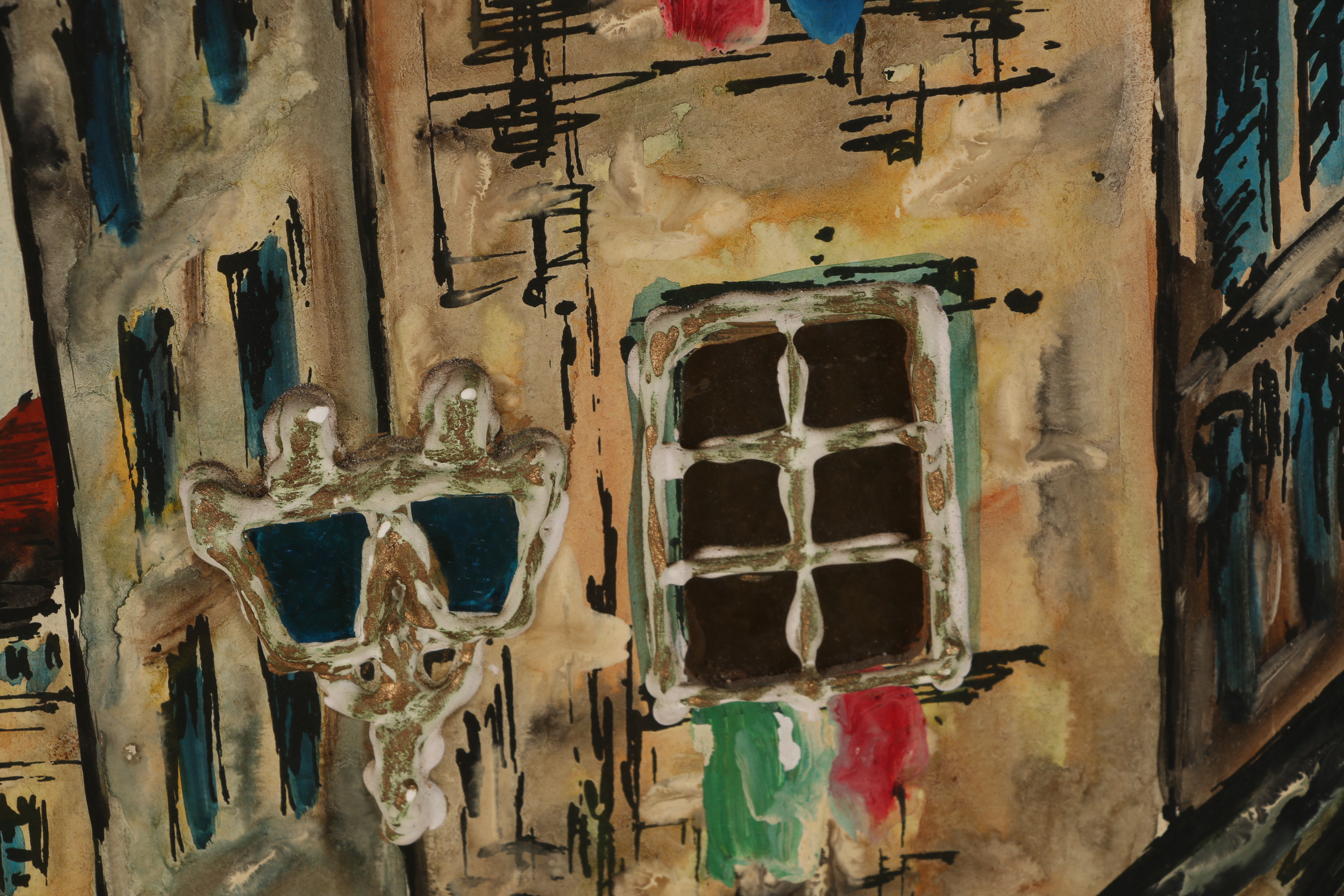 Mid 20th Century Electrified Mixed Media Composition After Mikulik