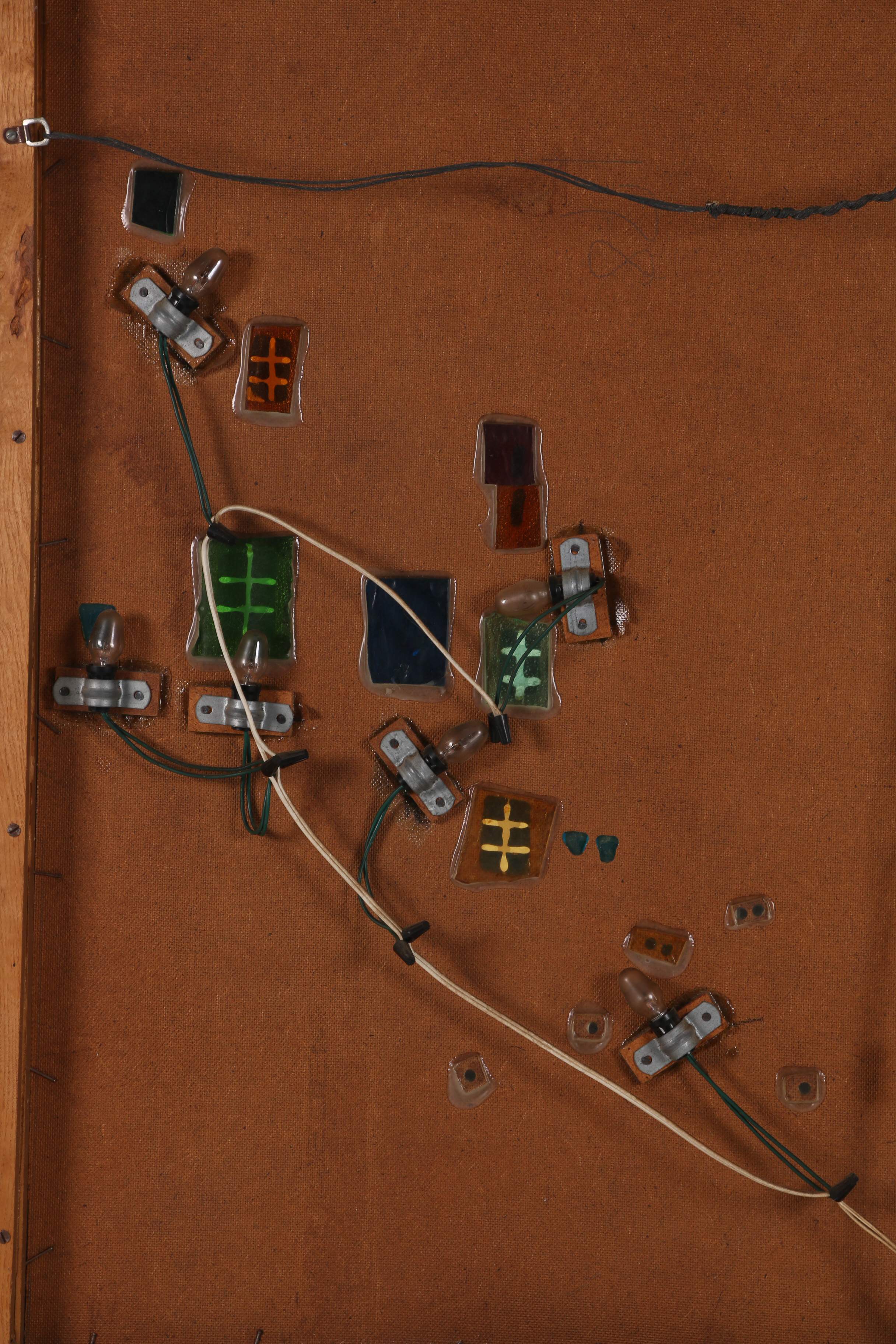 Mid 20th Century Electrified Mixed Media Composition After Mikulik