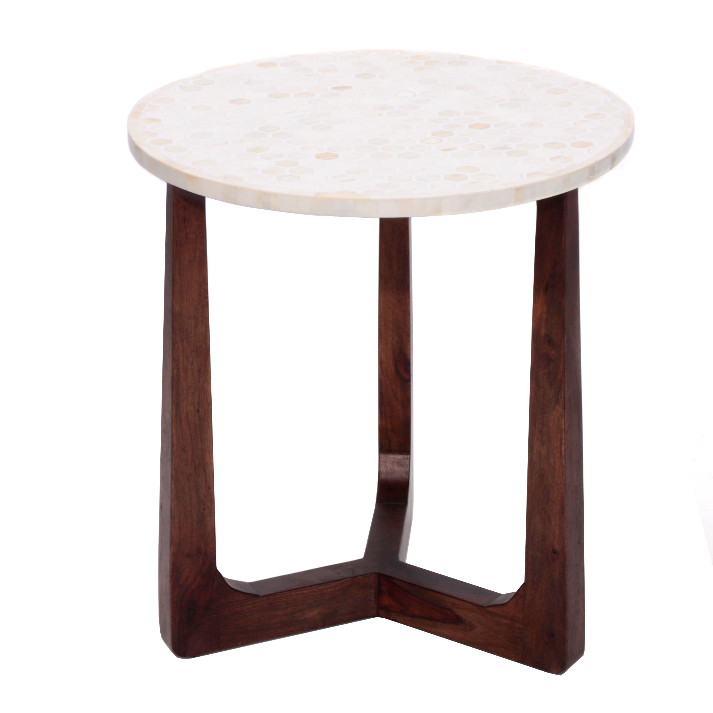 Mid Century Modern Style Bone Inlay Side Table