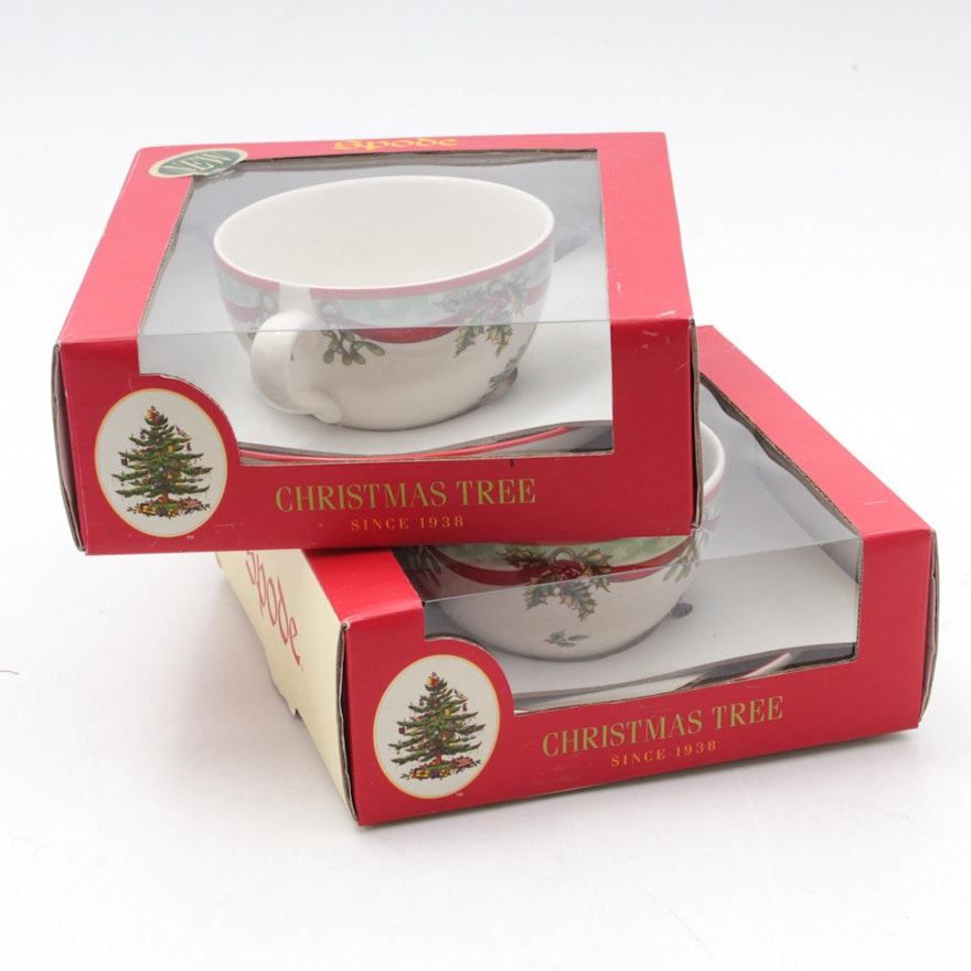 Spode Christmas Tree Cup and Saucer Sets
