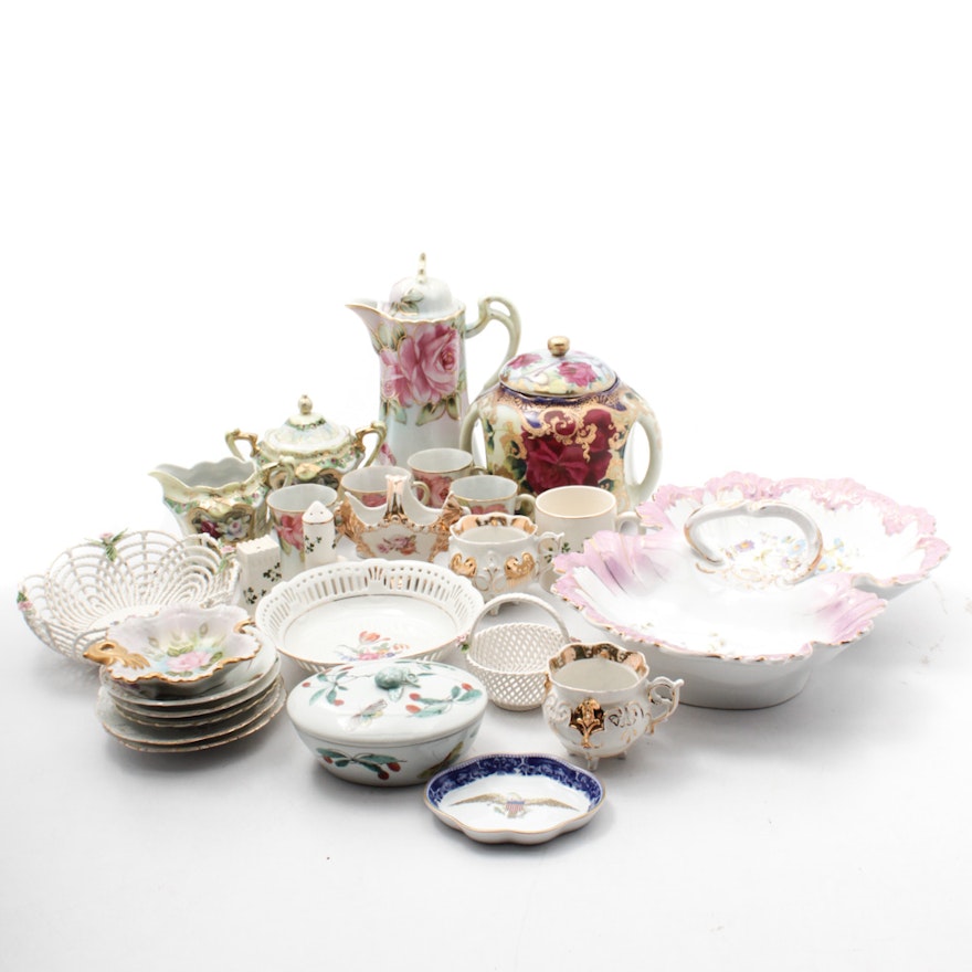 Mottahedeh, Nippon and Assorted Porcelain Tableware