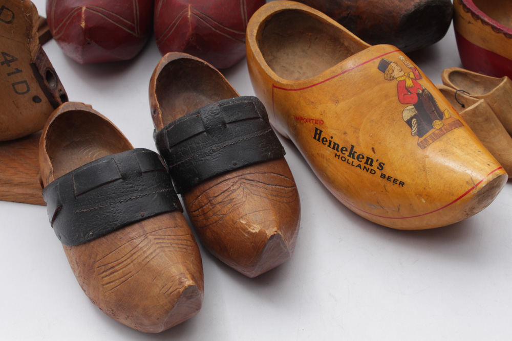 Vintage Shoe Forms and Wooden Clogs