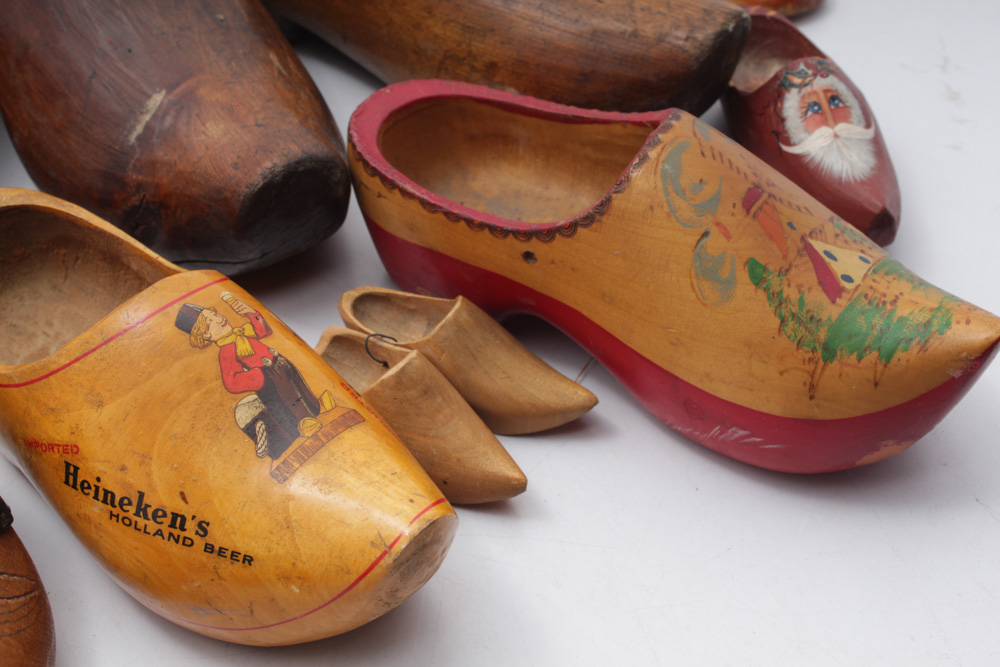 Vintage Shoe Forms and Wooden Clogs
