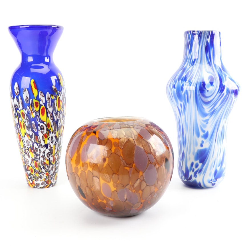 Murano Inspired Art Glass Vases
