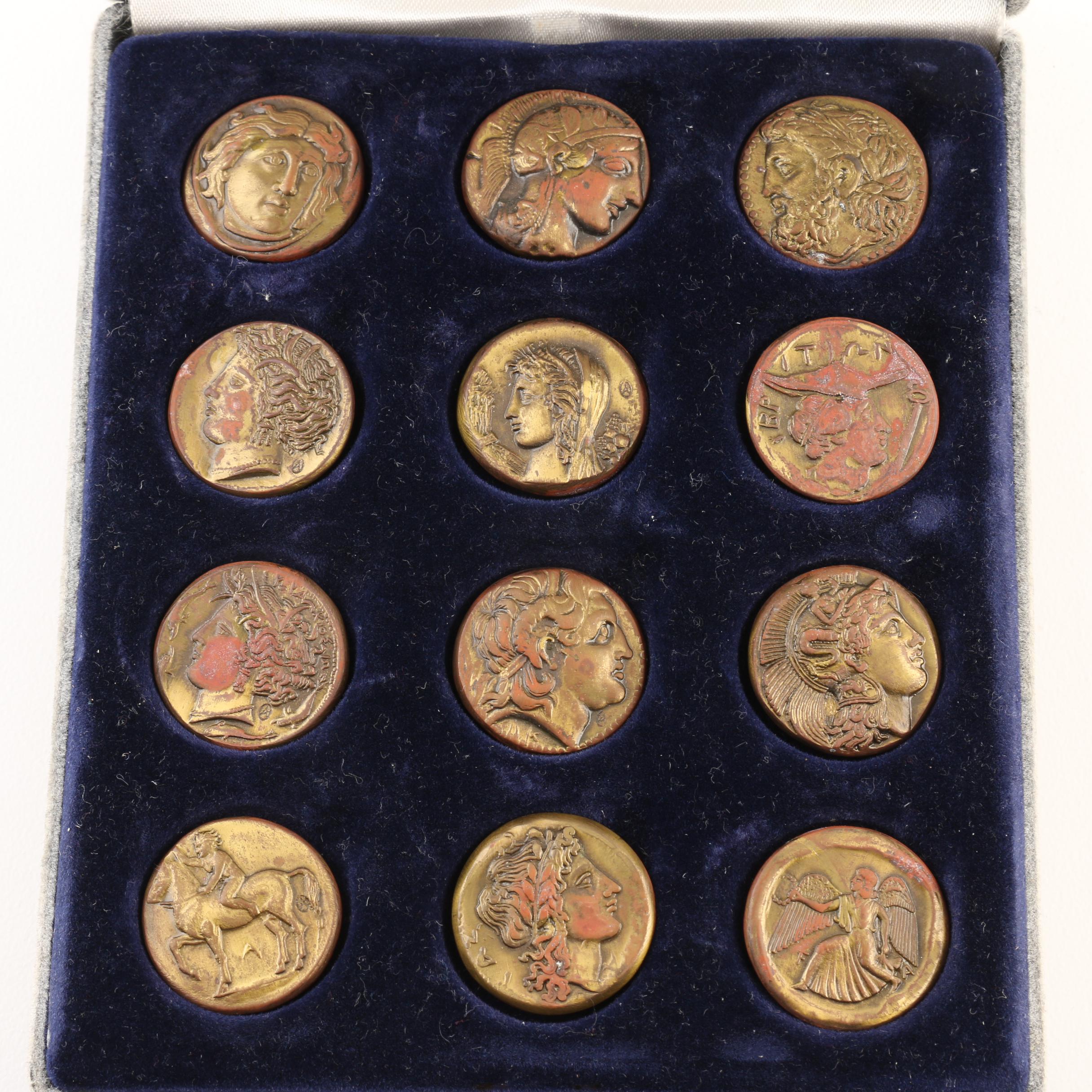 Set of Twelve Ancient Greek Style Coin Replicas