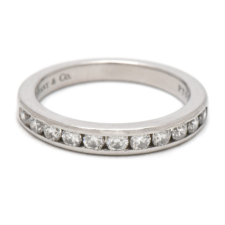 Tiffany & Co.  Platinum Diamond Half Circle Eternity Ring