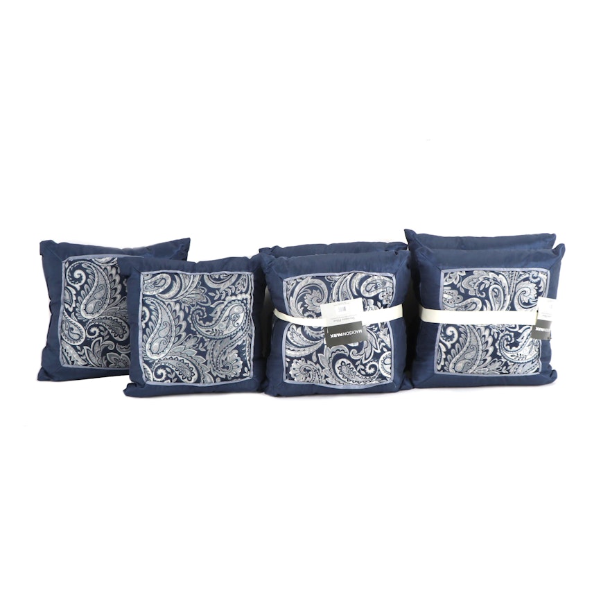 Madison Park Blue Paisley Throw Pillows