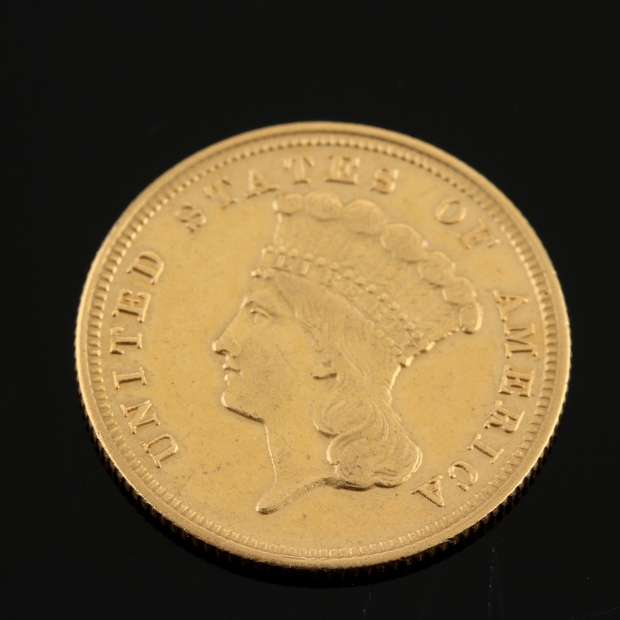 1878 Indian Head Princess $3 Gold Coin