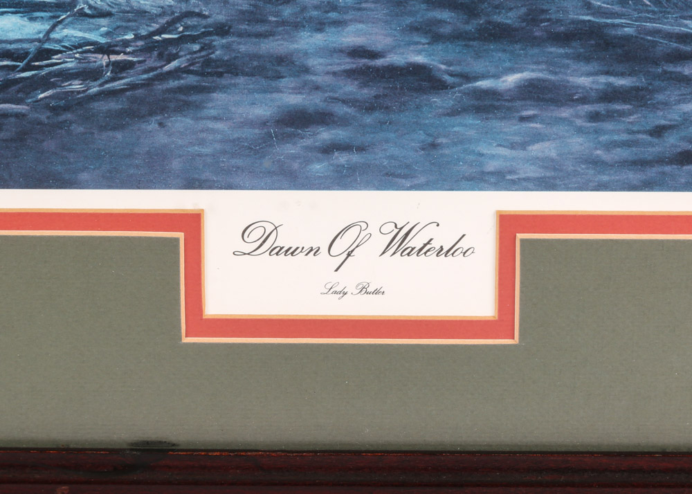 Offset Lithograph after Lady Elizabeth Butler "Dawn of Waterloo"