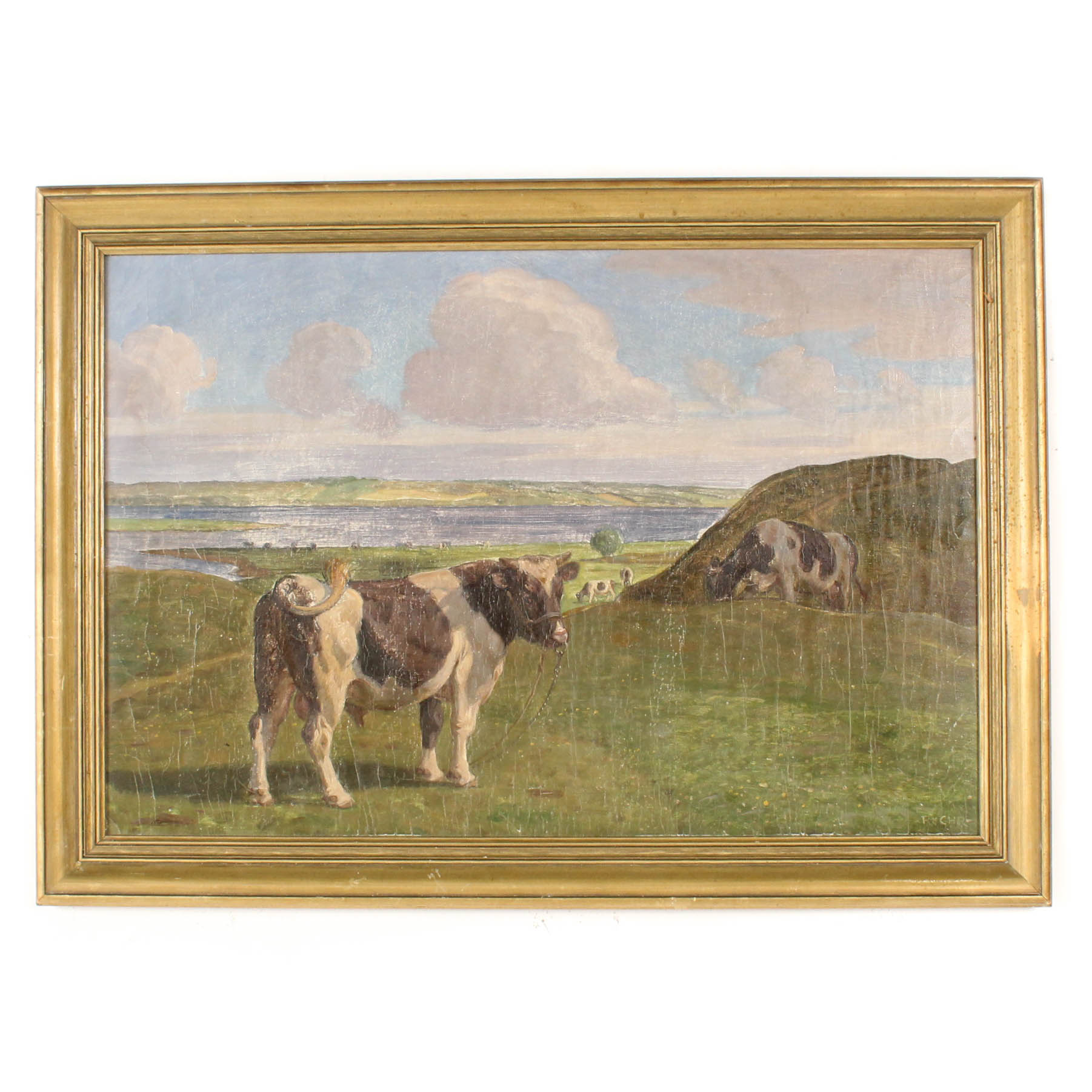 1926 Bucolic Landscape Oil Painting