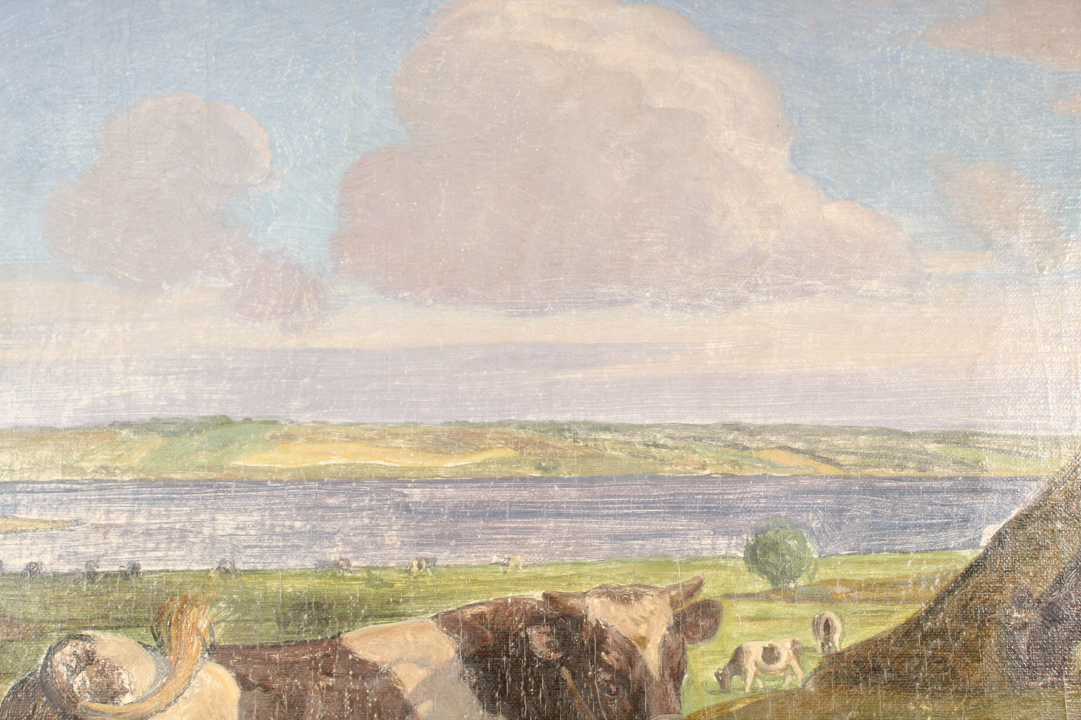 1926 Bucolic Landscape Oil Painting