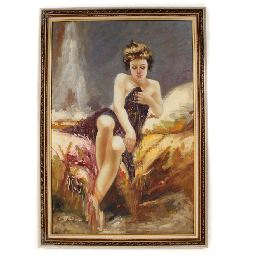 Lharliz Oil Painting of Seated Woman