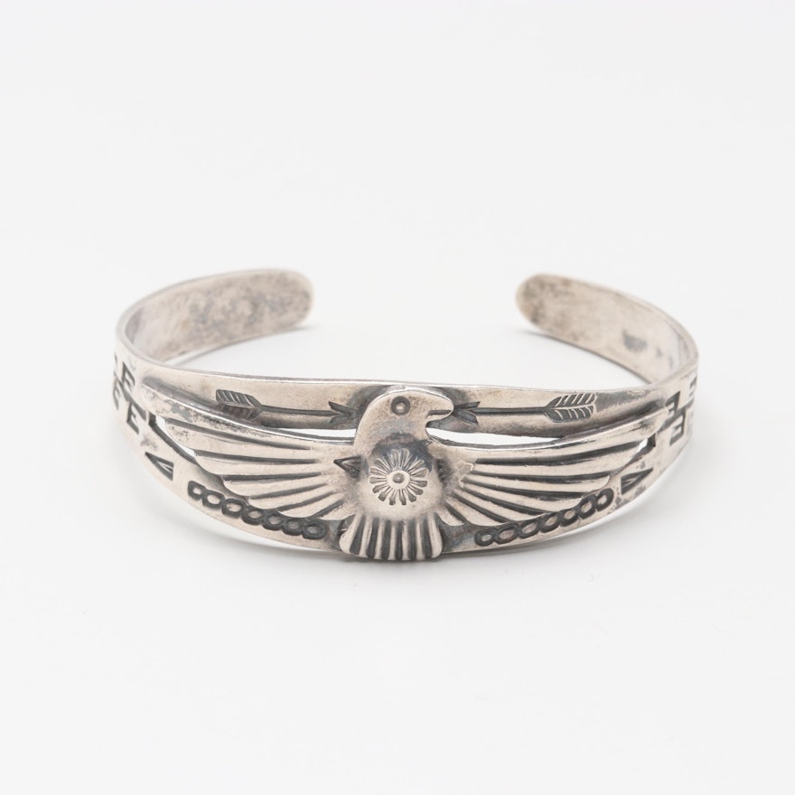 Southwestern Style Sterling Silver Cuff Bracelet