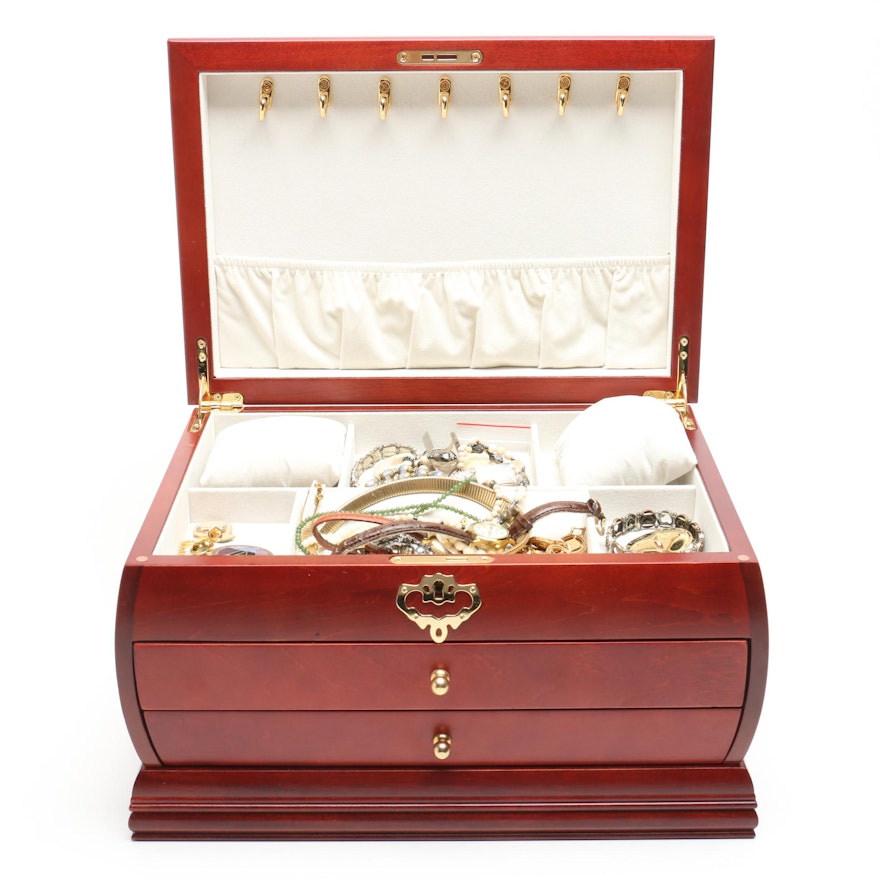 Jewelry Box Filled With Costume Jewelry