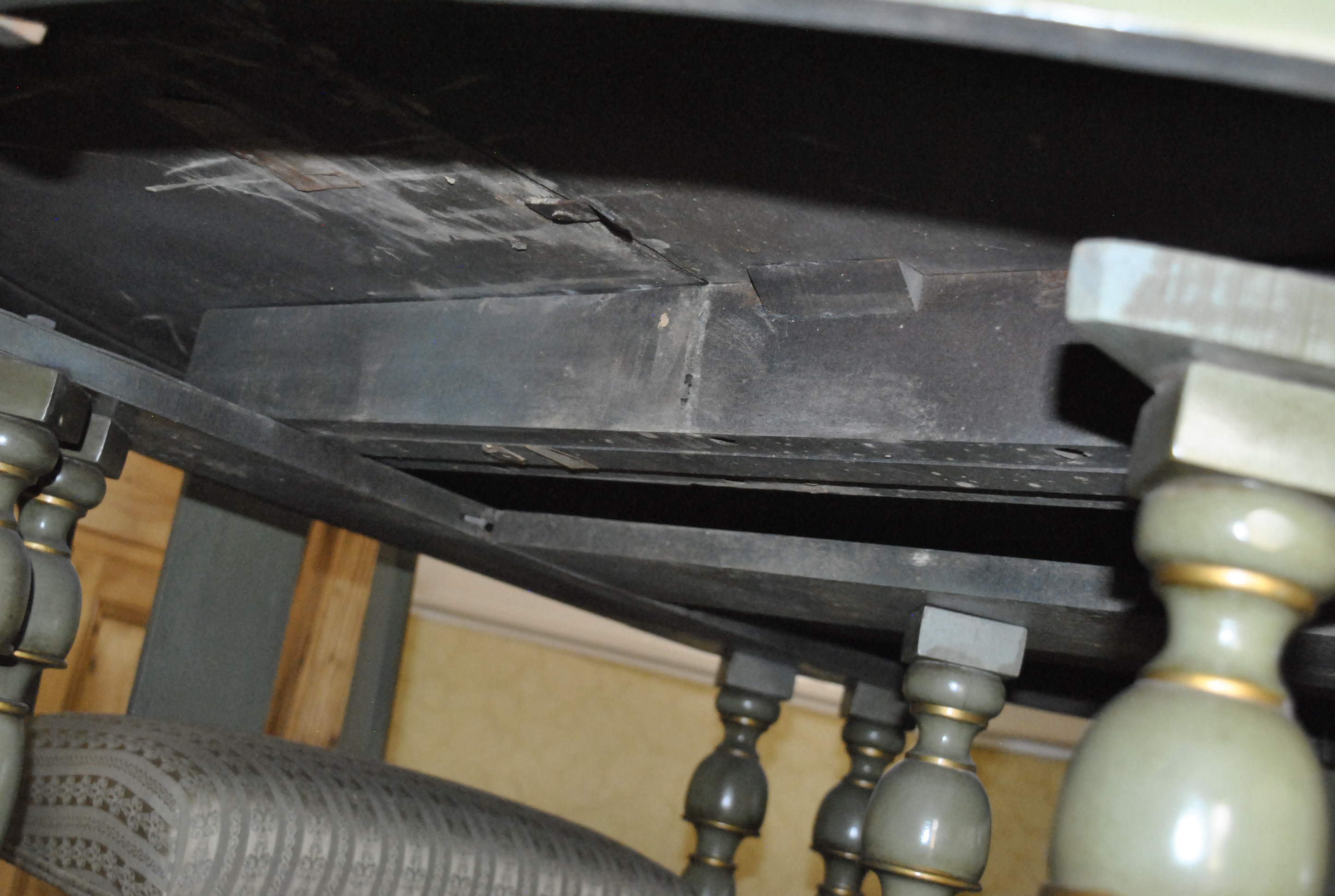 Green Painted Wooden Dinette Table and Chairs Set