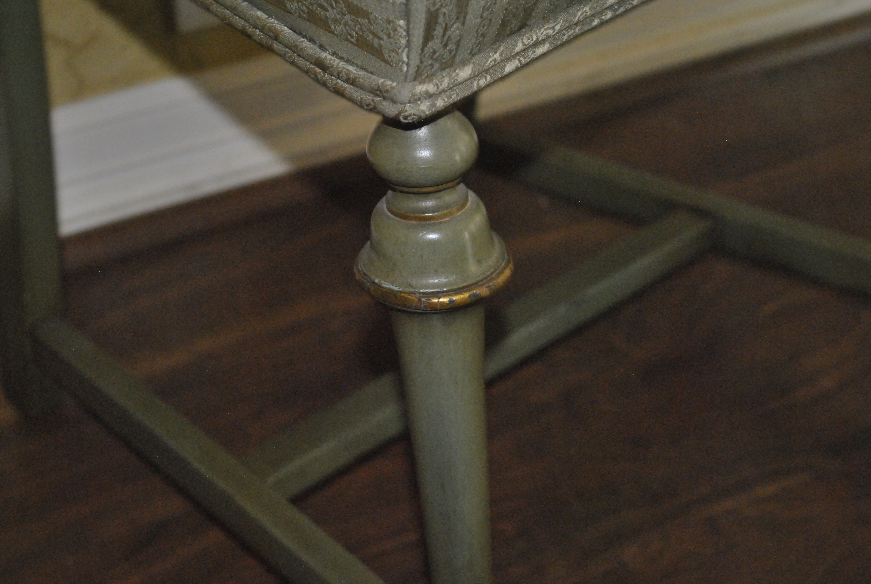 Green Painted Wooden Dinette Table and Chairs Set