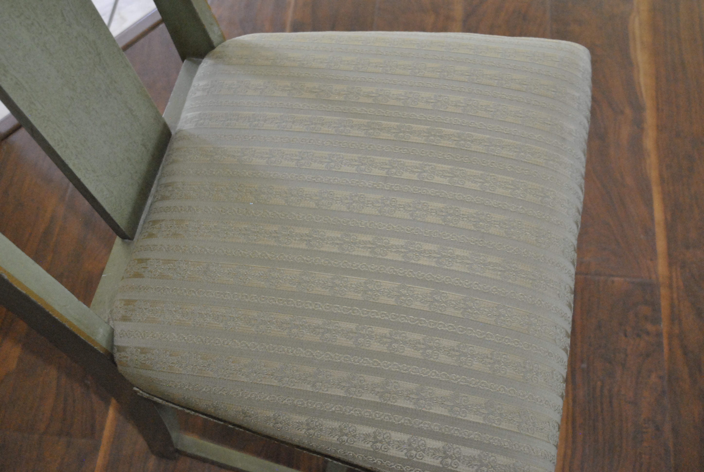 Green Painted Wooden Dinette Table and Chairs Set