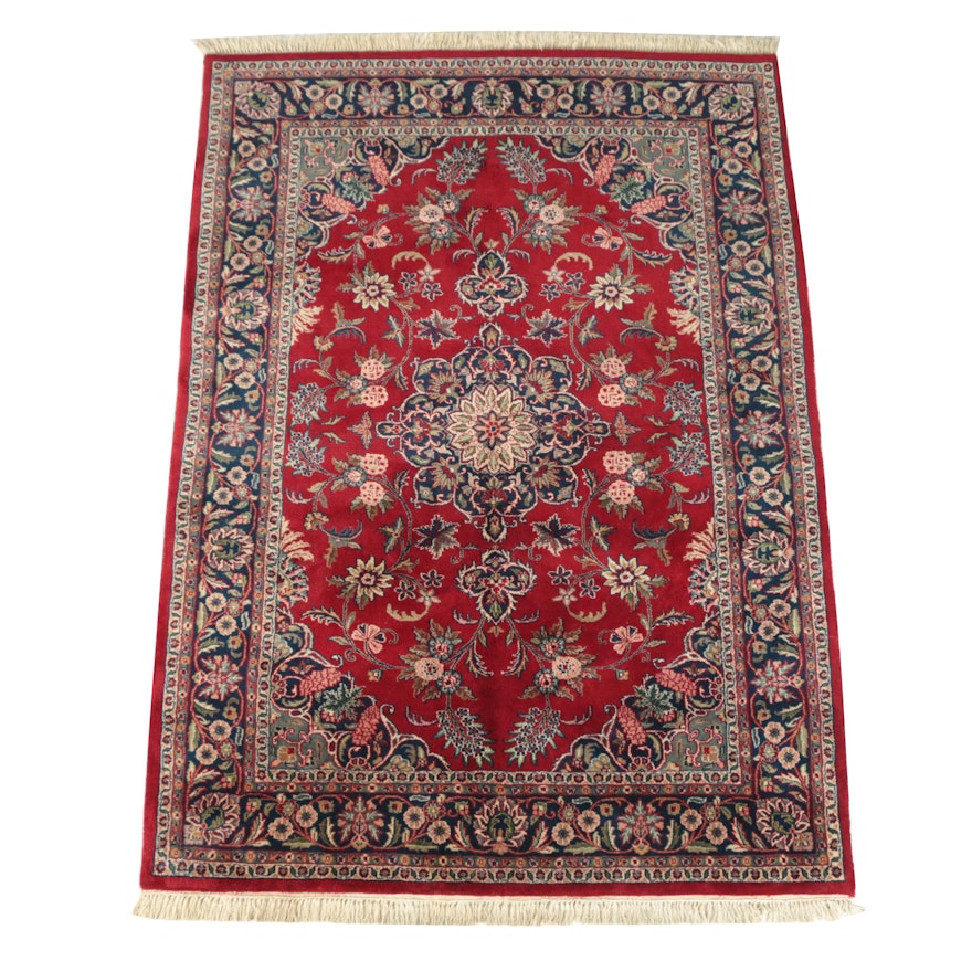 Hand-Knotted Indo-Persian Wool Area Rug