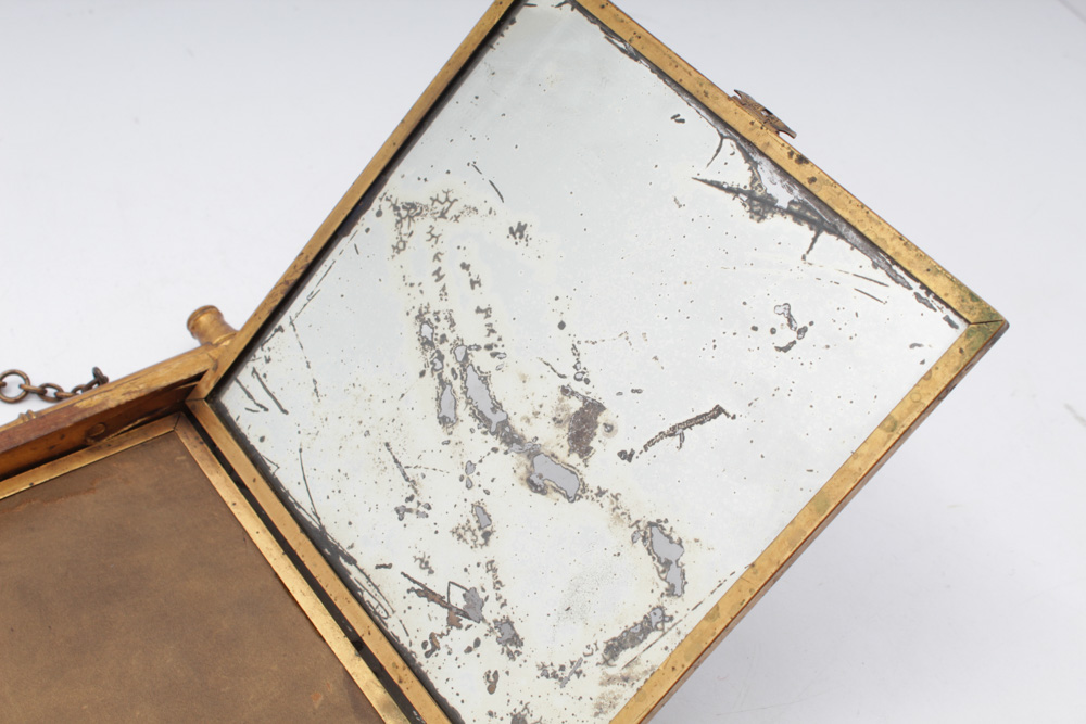 Antique French Tri-Fold Shaving Mirror